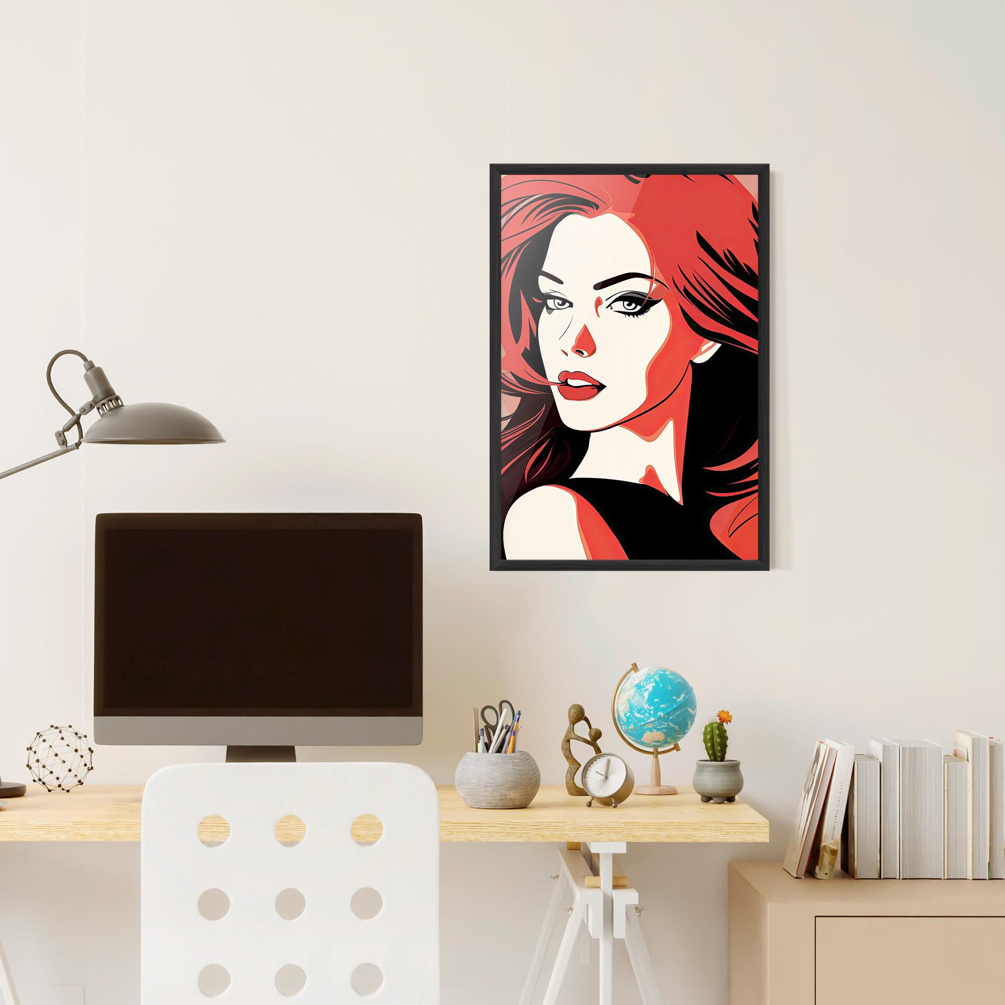 Plakat w Ramie Red Hair Pop Art mockup 6