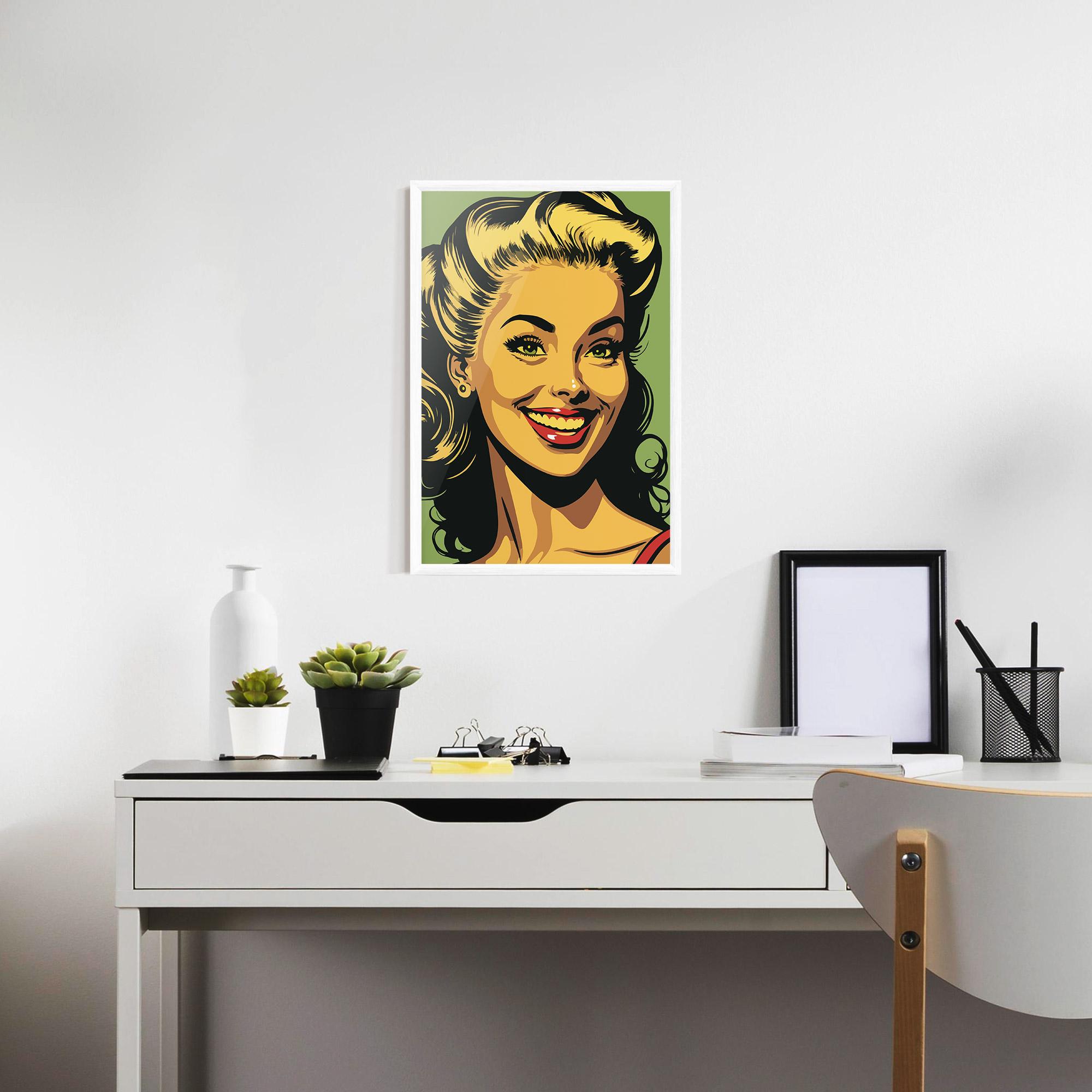 Plakat w Ramie Green Light Pop Lady mockup 7