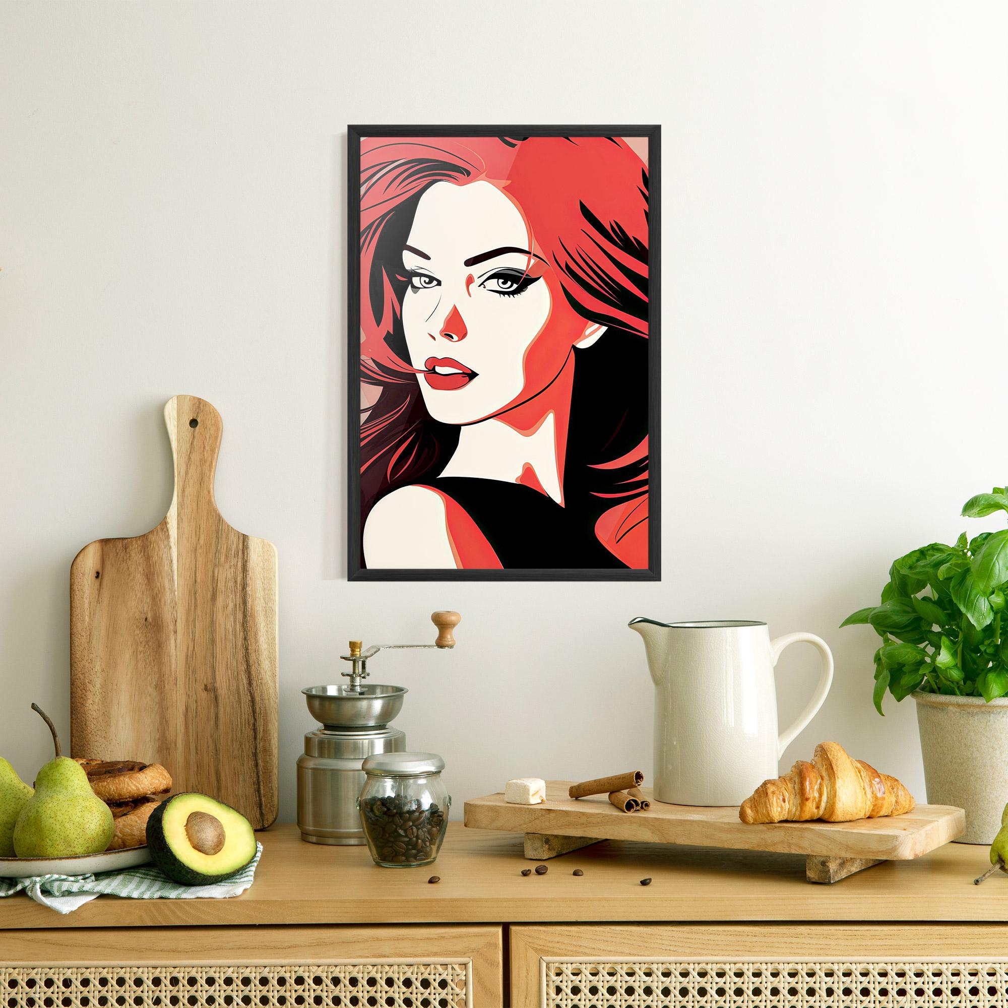 Plakat w Ramie Red Hair Pop Art mockup 8