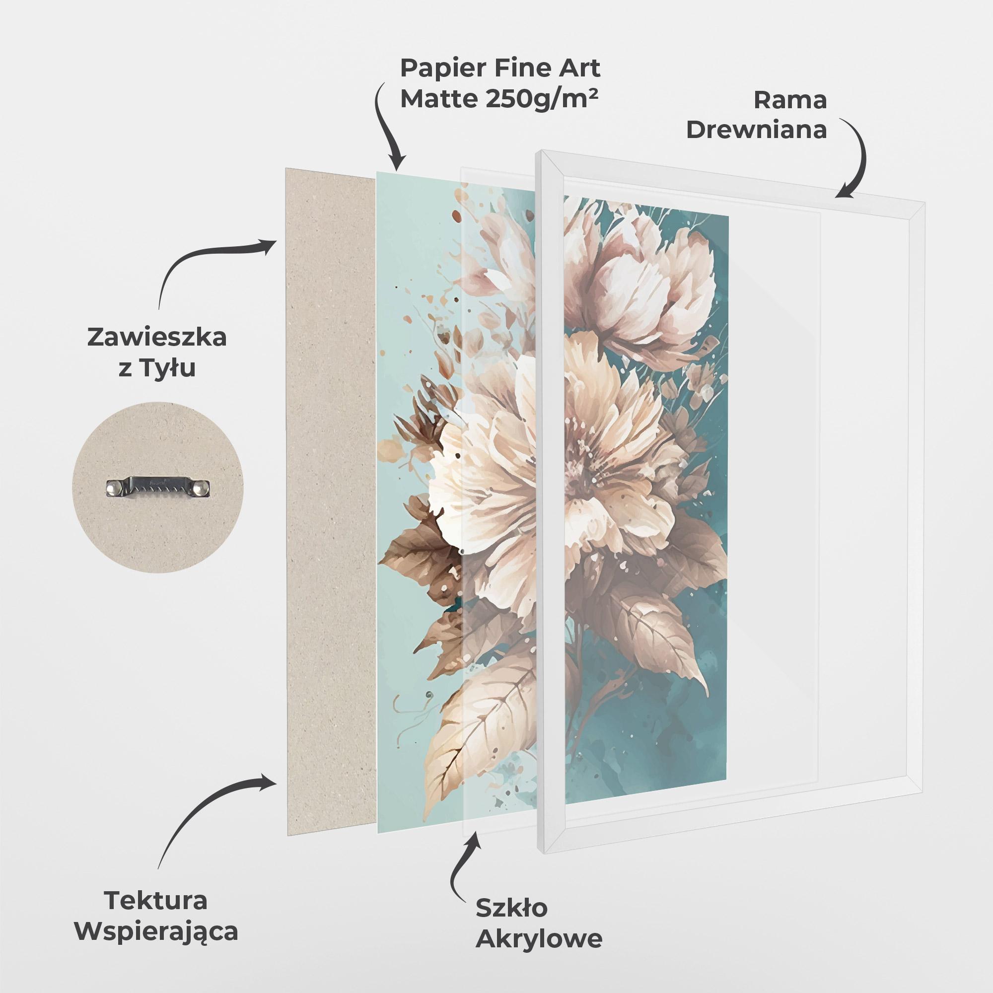 Plakat w Ramie Flower Green Watercolor mockup 1
