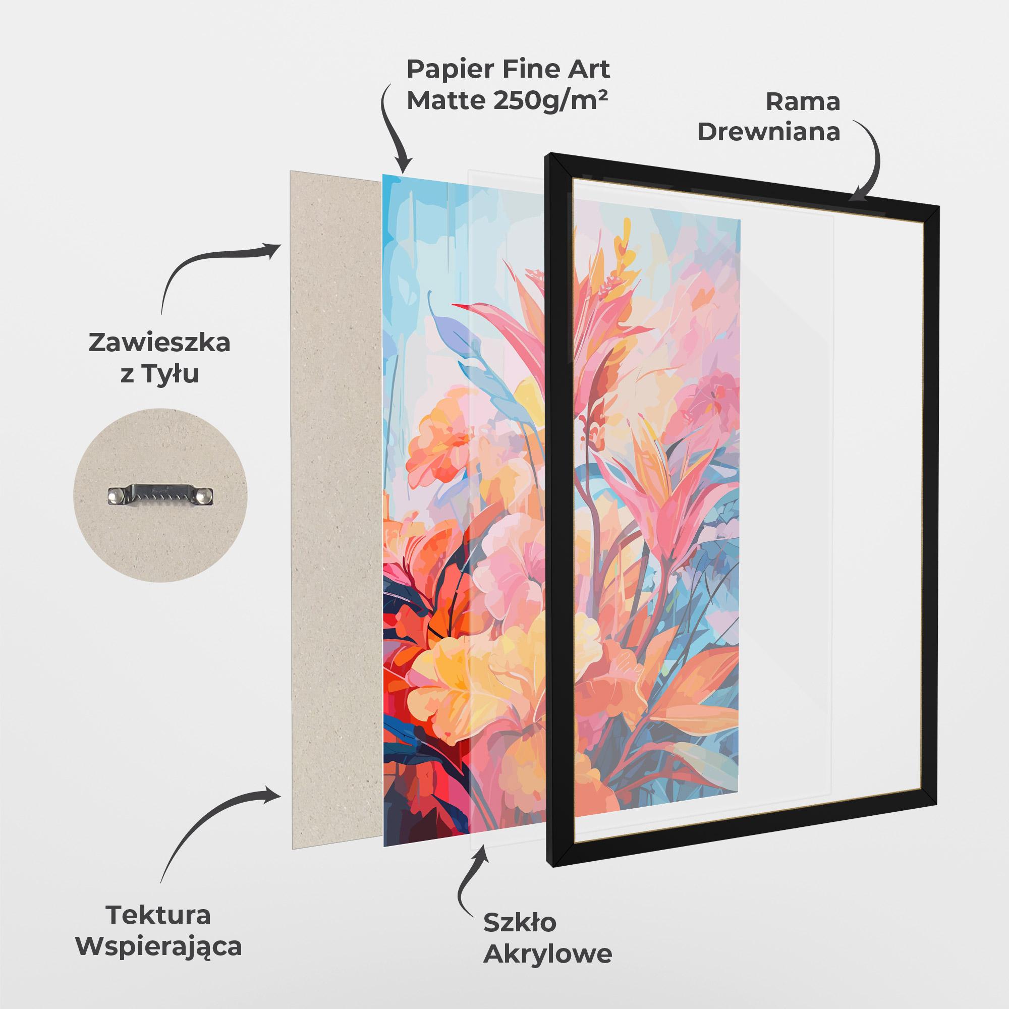 Plakat w Ramie Orange Art Flower mockup 1
