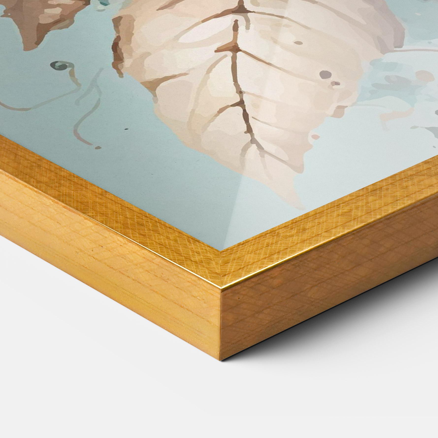 Plakat w Ramie Flower Green Watercolor mockup 3