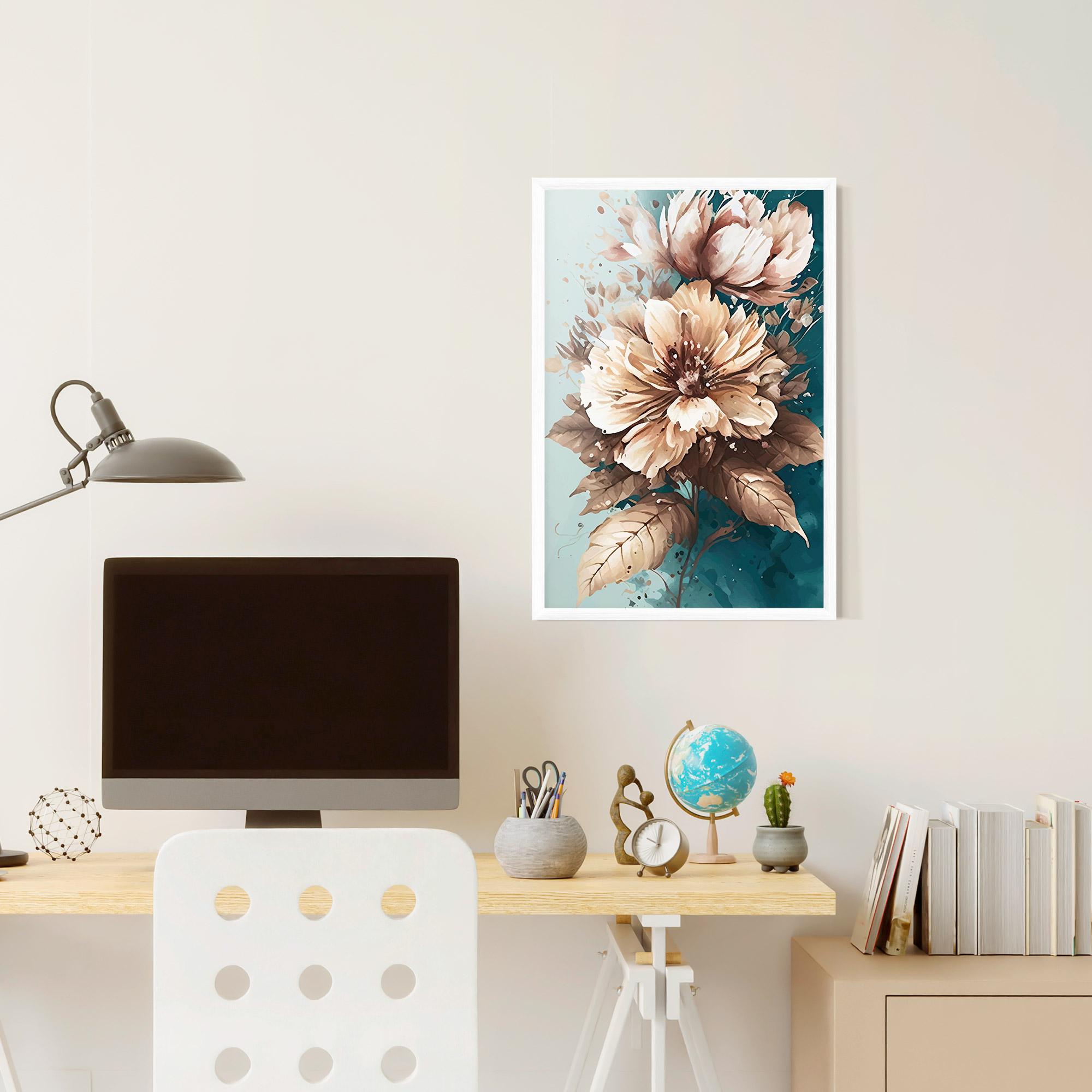 Plakat w Ramie Flower Green Watercolor mockup 6