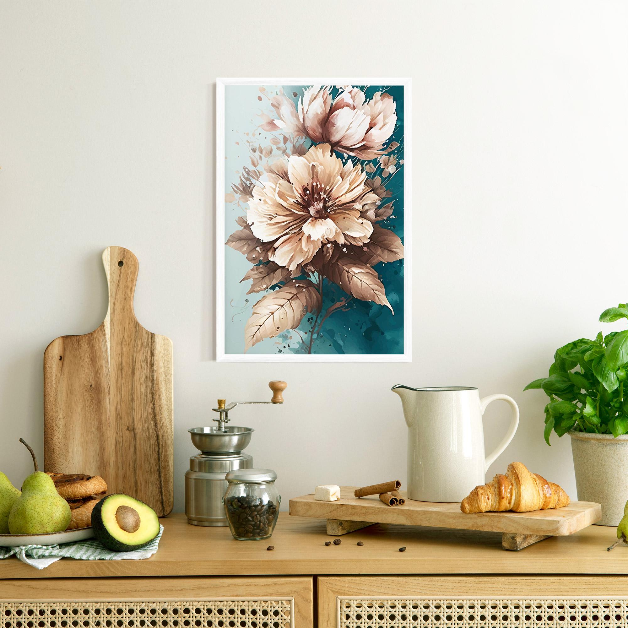 Plakat w Ramie Flower Green Watercolor mockup 8