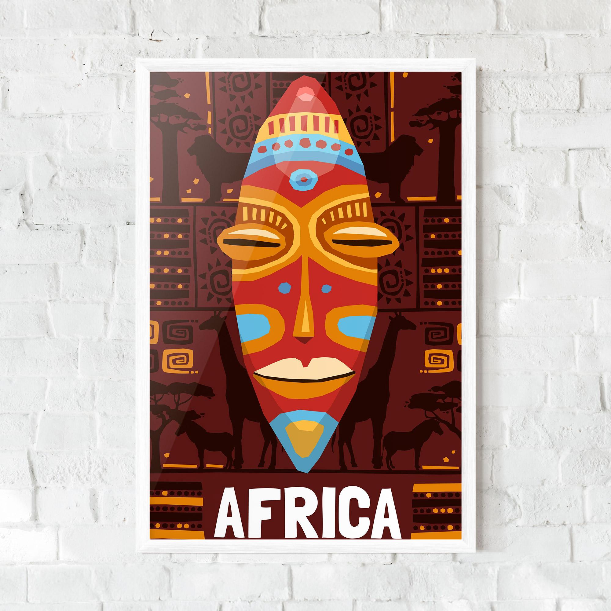 Plakat w Ramie Africa Mask mockup 0
