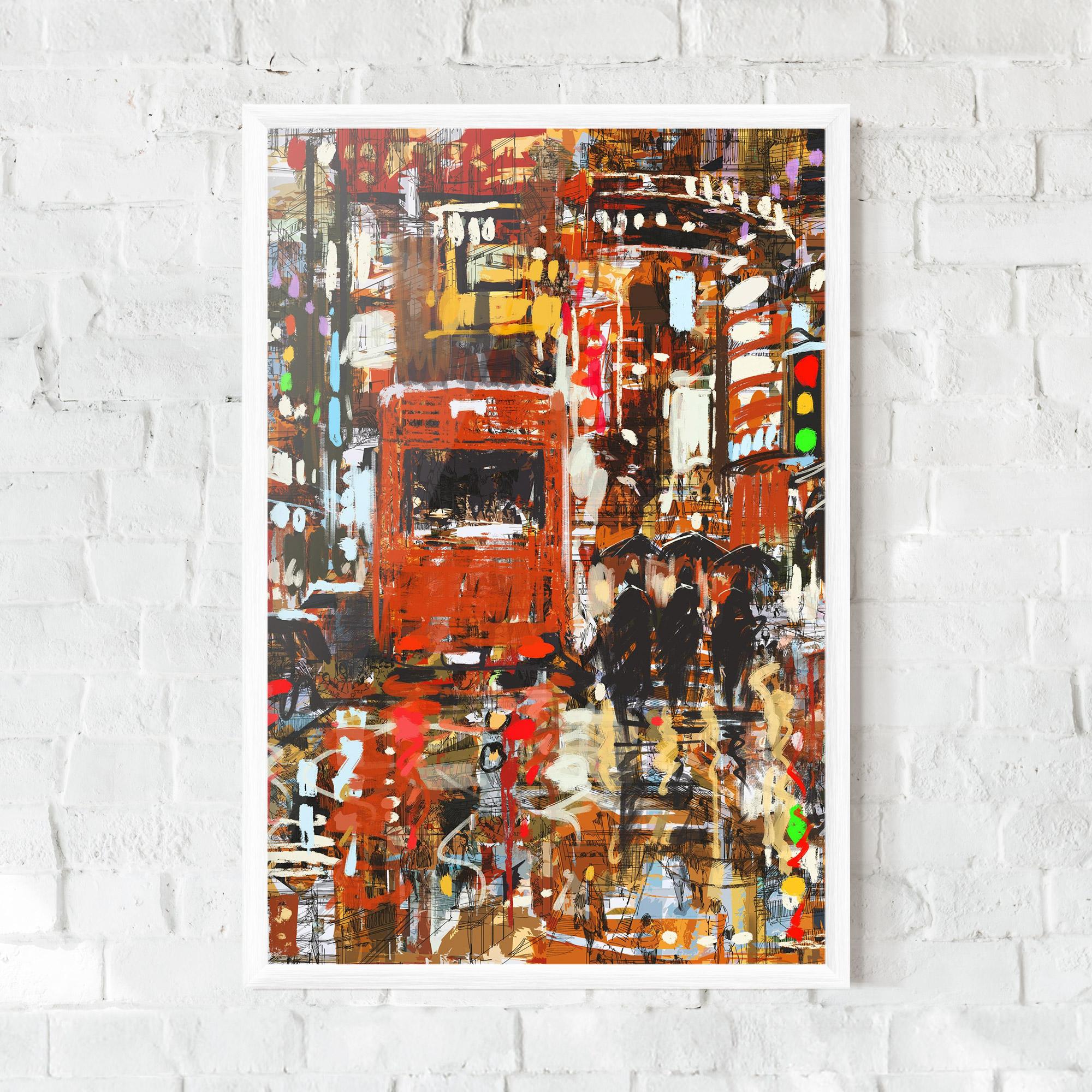 Plakat w Ramie Seamless Colorful City mockup 0