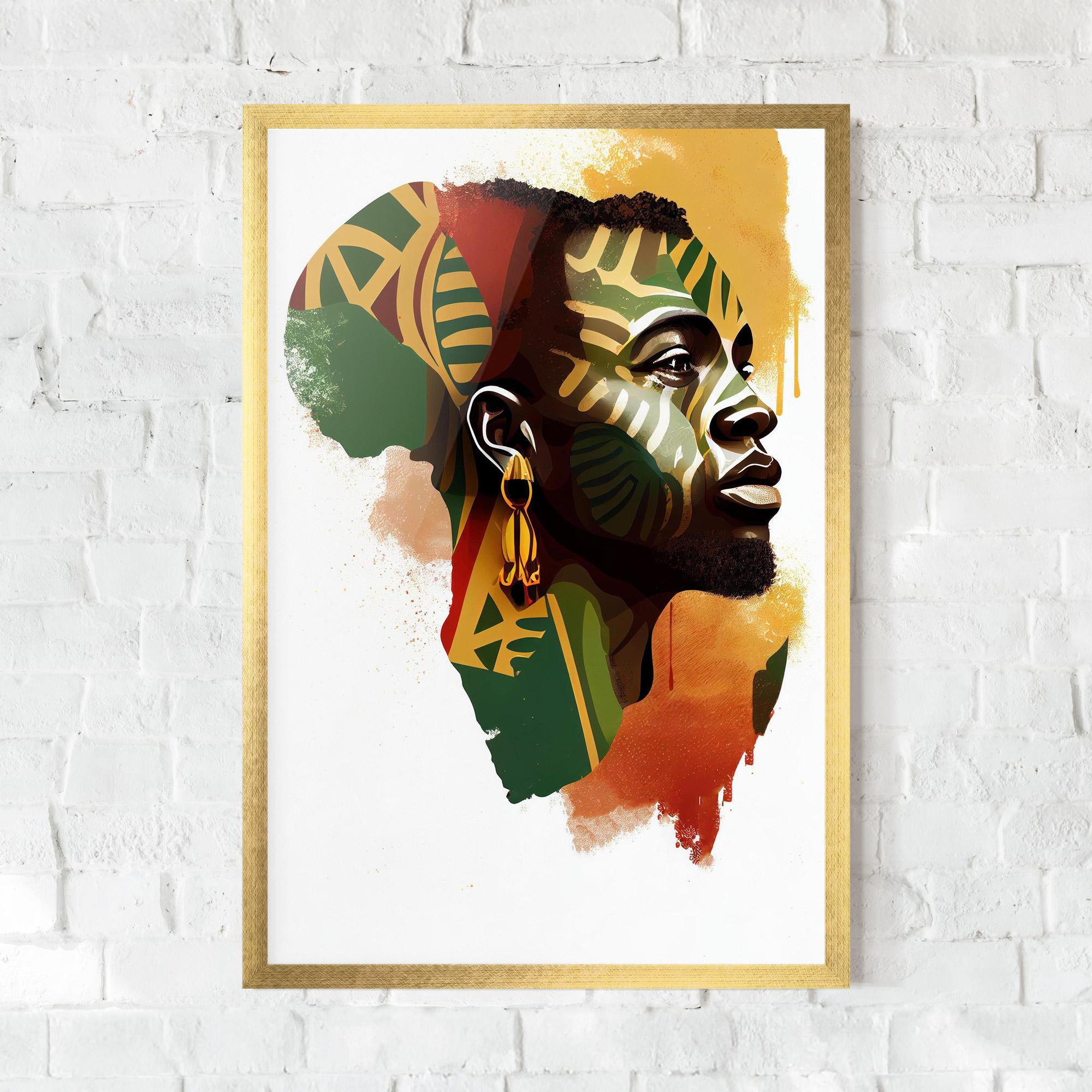Plakat w Ramie African People Illustration mockup 0