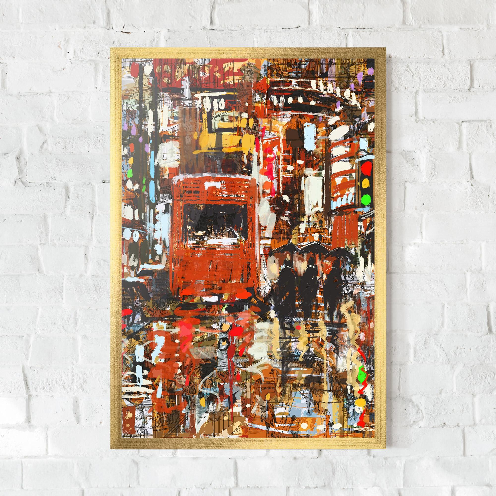 Plakat w Ramie Seamless Colorful City mockup 0