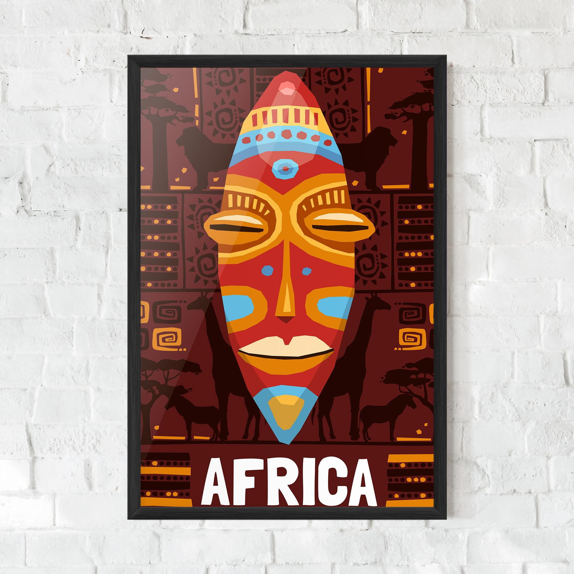 Plakat w Ramie Africa Mask mockup 0