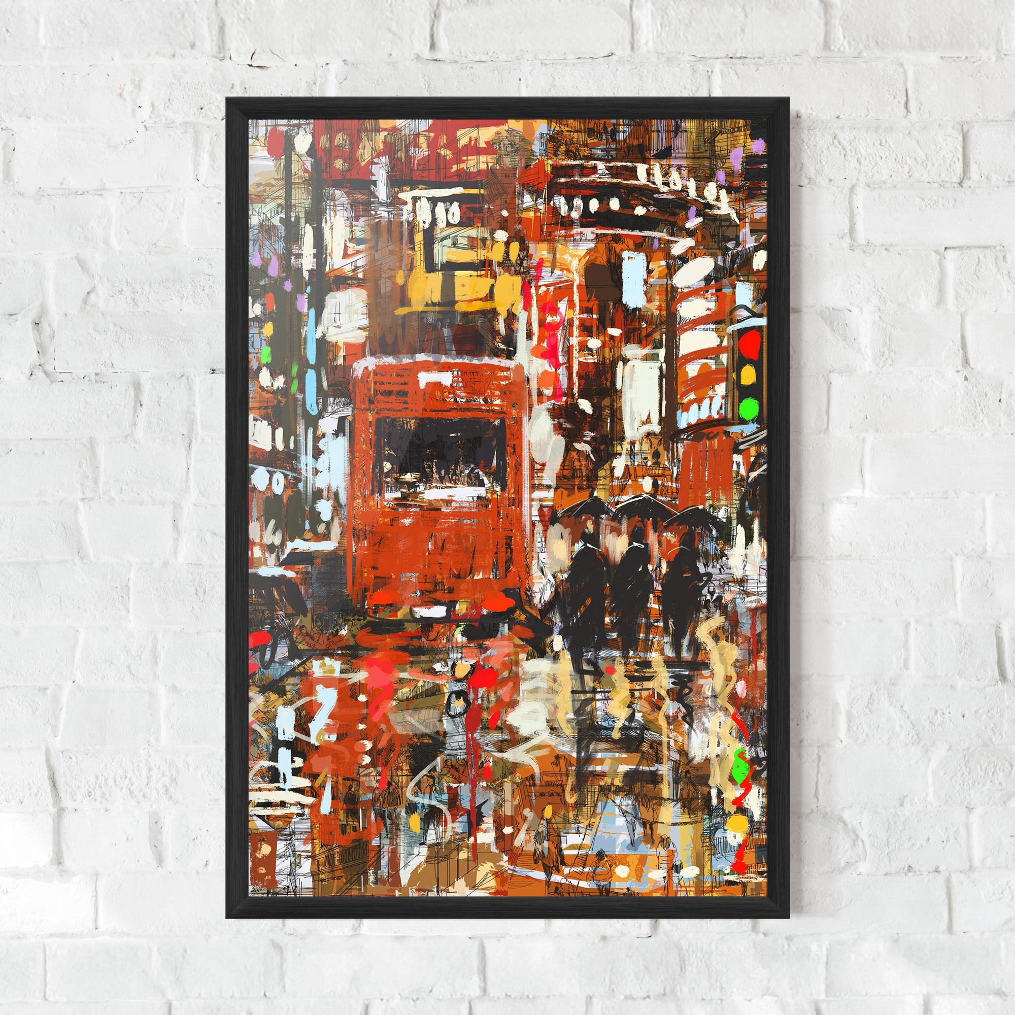 Plakat w Ramie Seamless Colorful City mockup 0