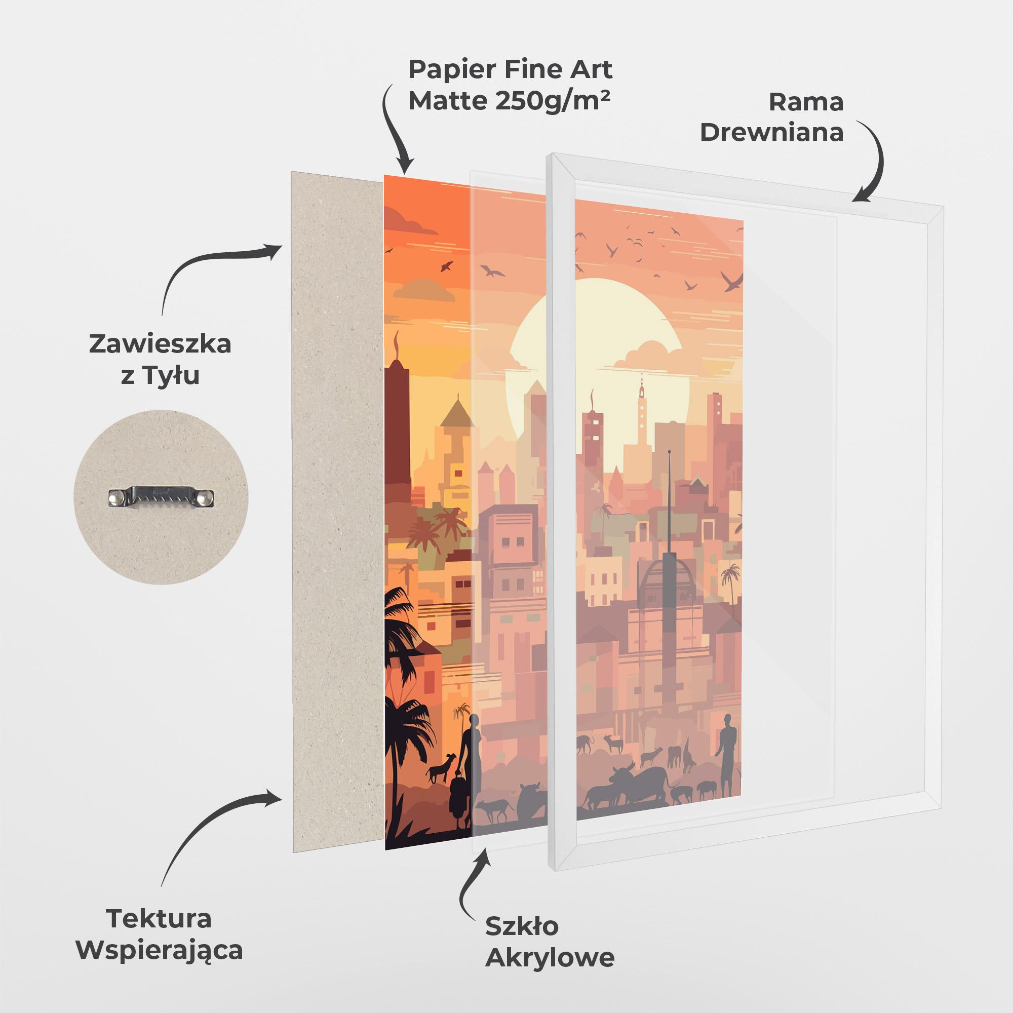 Plakat w Ramie Africa City Sunset mockup 1