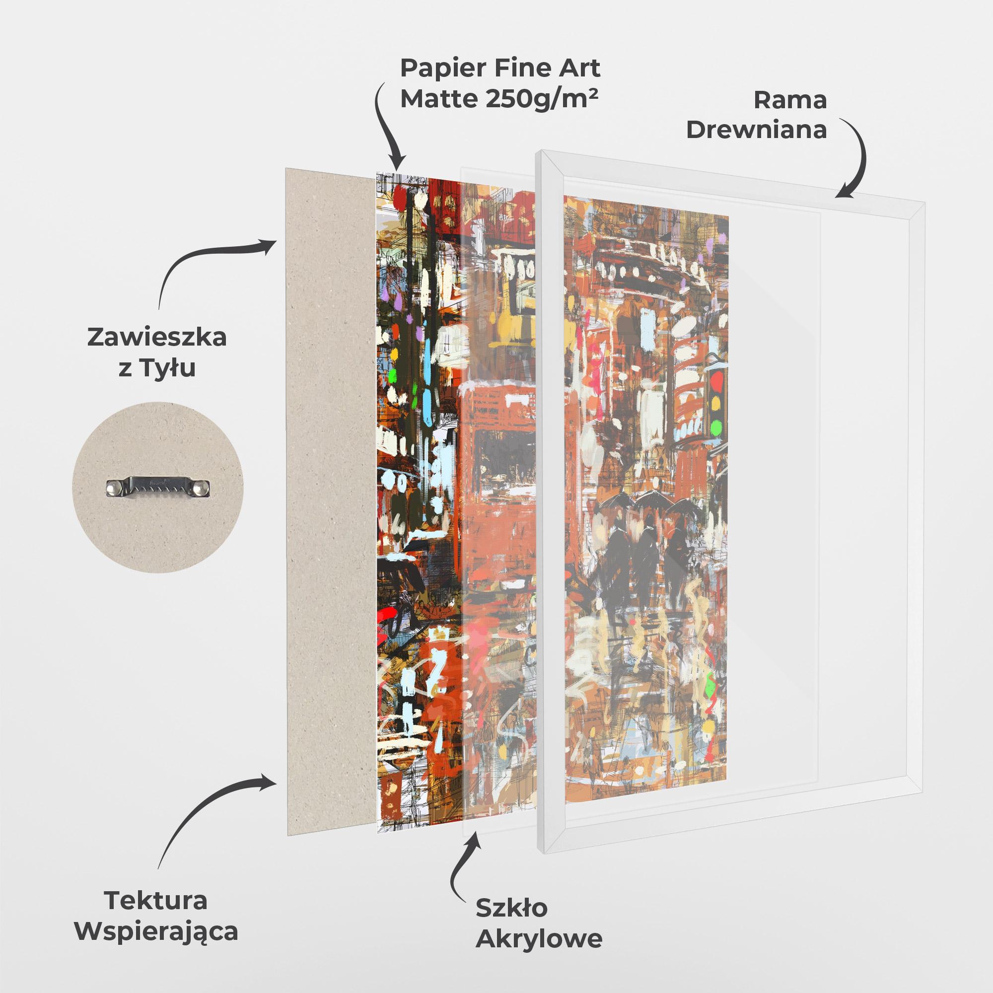 Plakat w Ramie Seamless Colorful City mockup 1