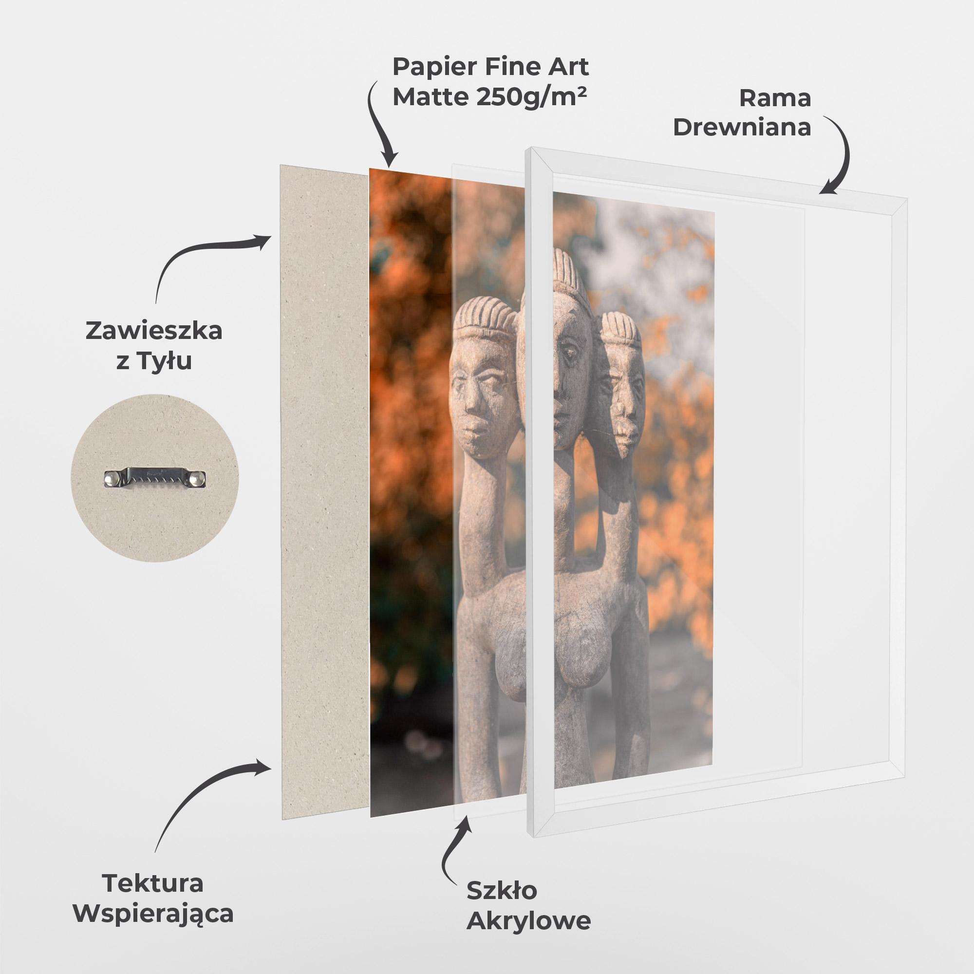 Plakat w Ramie Three Heads Statue mockup 1