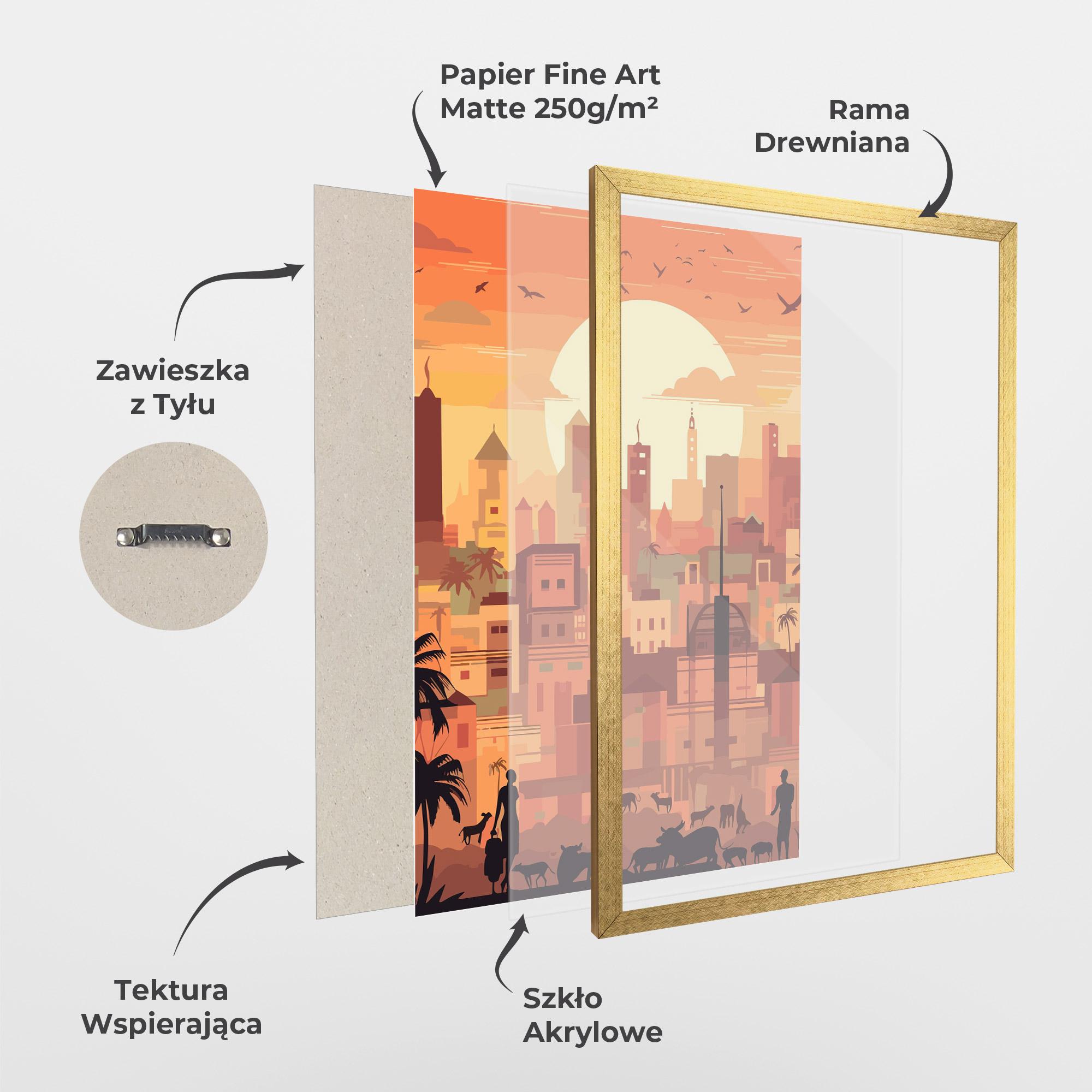 Plakat w Ramie Africa City Sunset mockup 1
