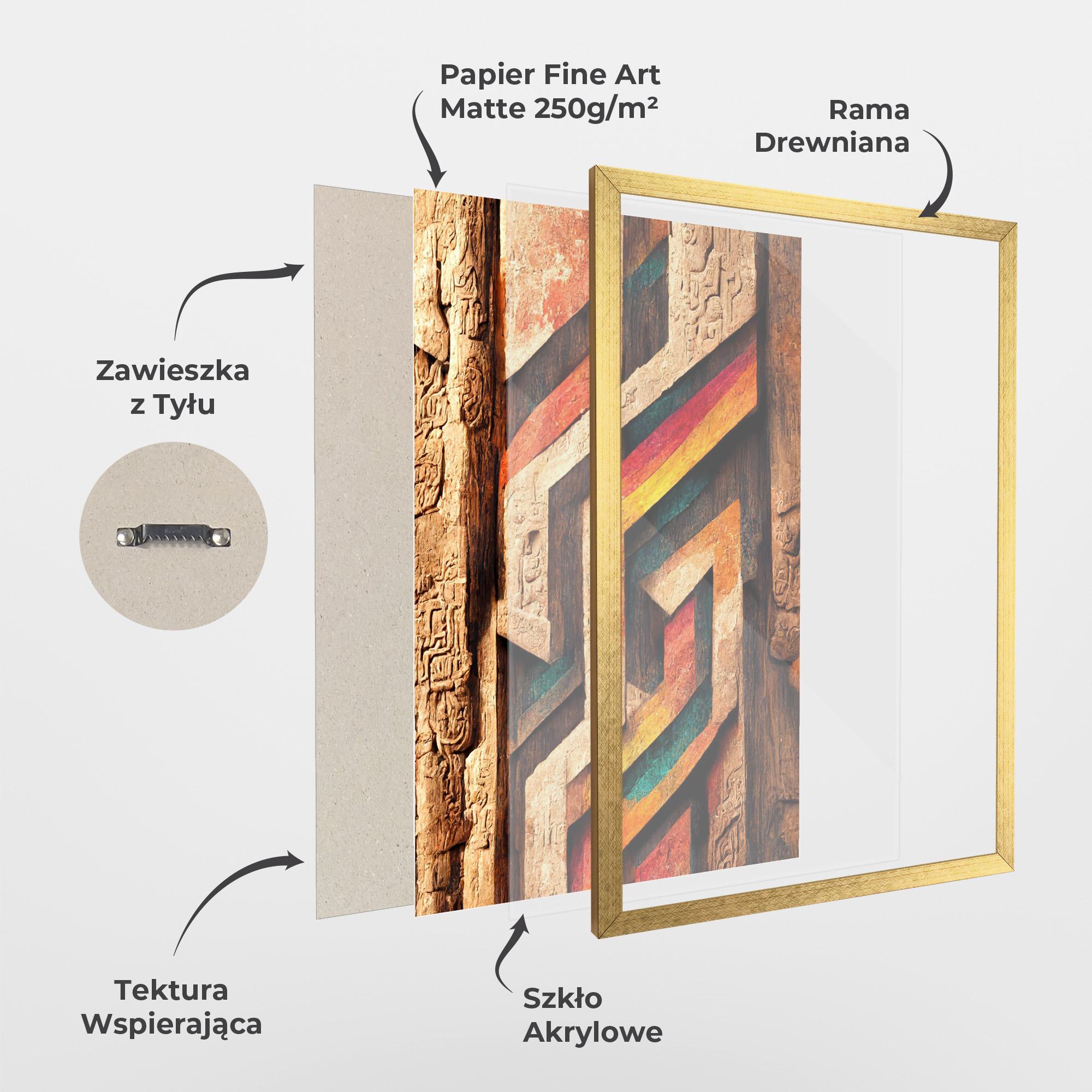 Plakat w Ramie Mayan Style Wood mockup 1