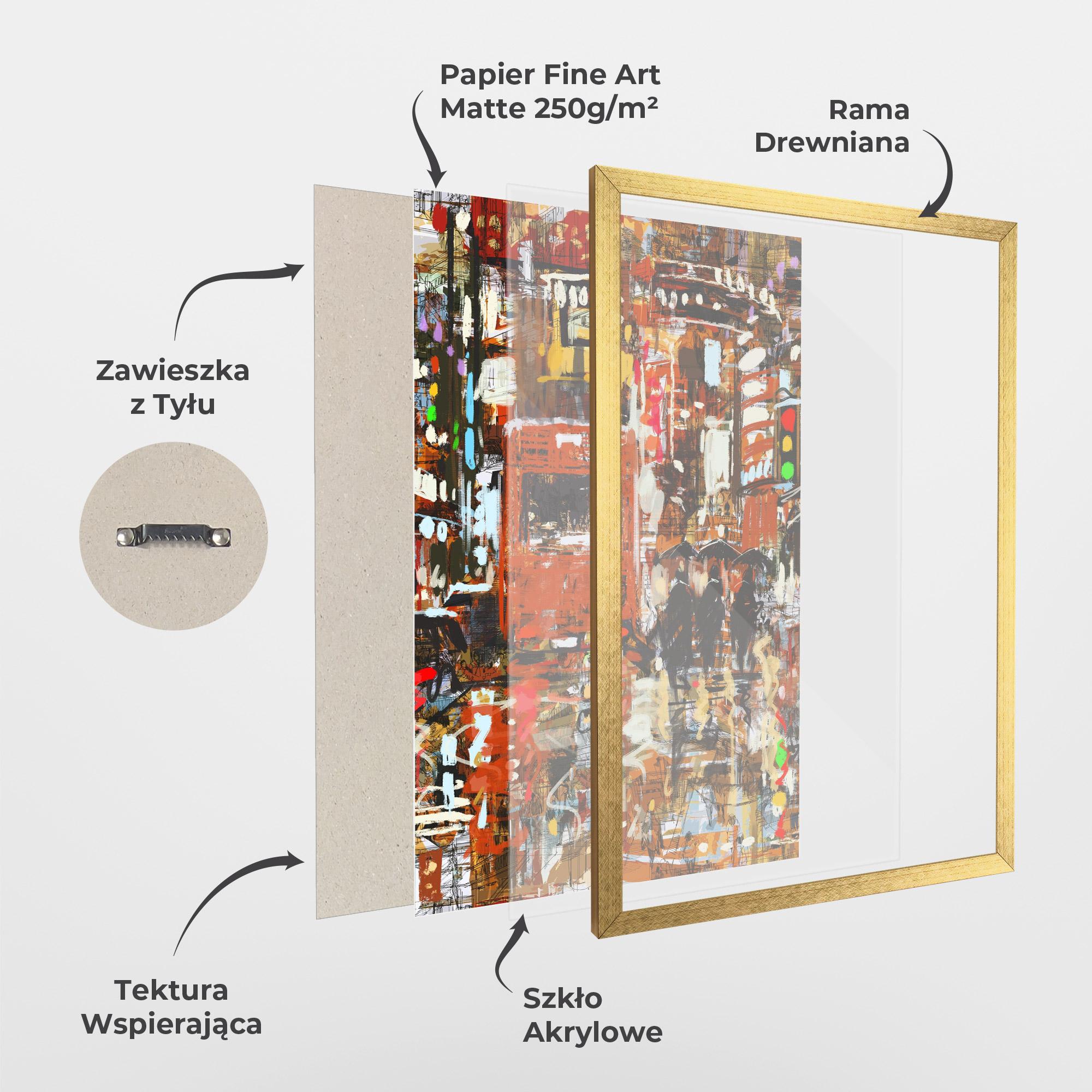 Plakat w Ramie Seamless Colorful City mockup 1