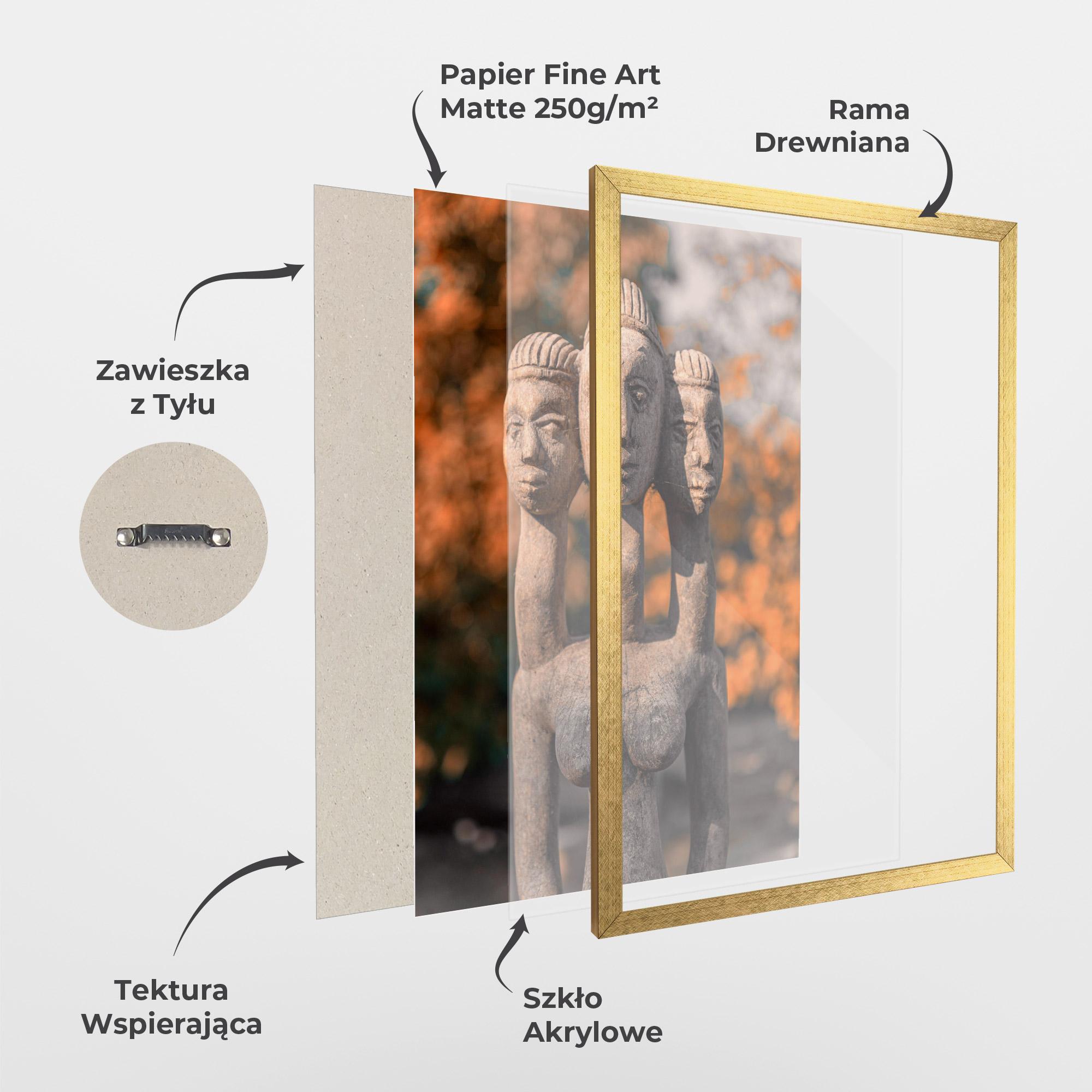 Plakat w Ramie Three Heads Statue mockup 1