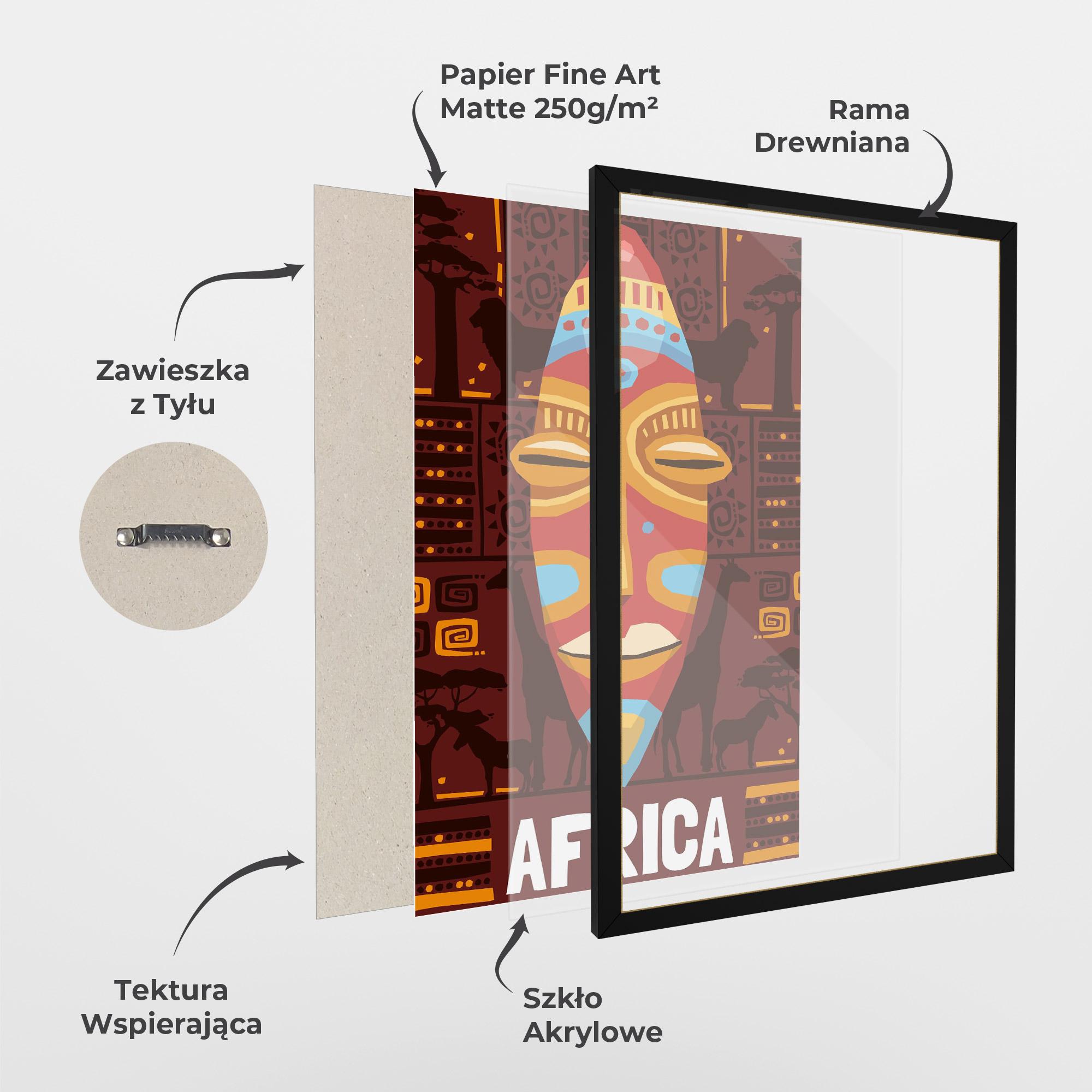 Plakat w Ramie Africa Mask mockup 1