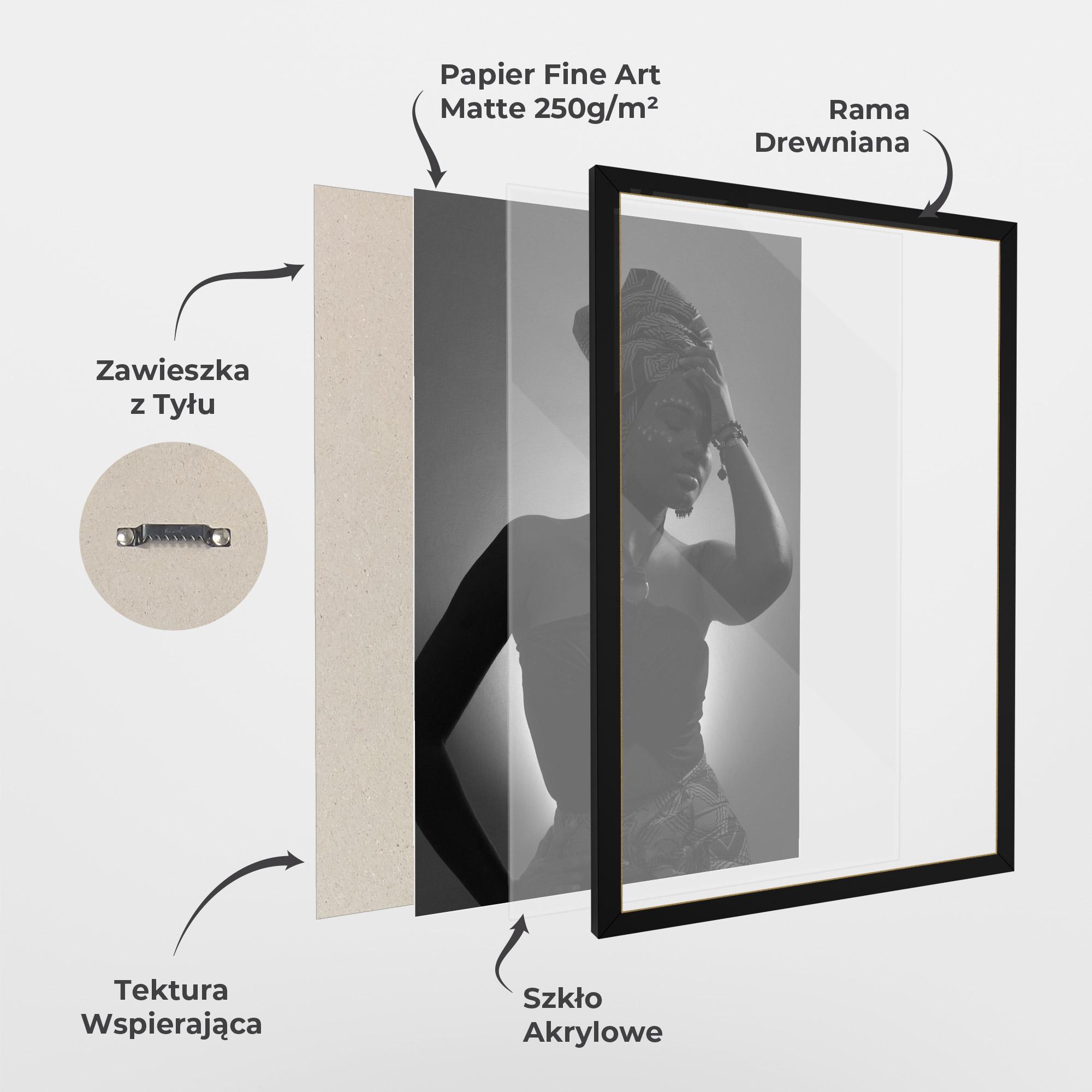 Plakat w Ramie African Woman Shadow mockup 1