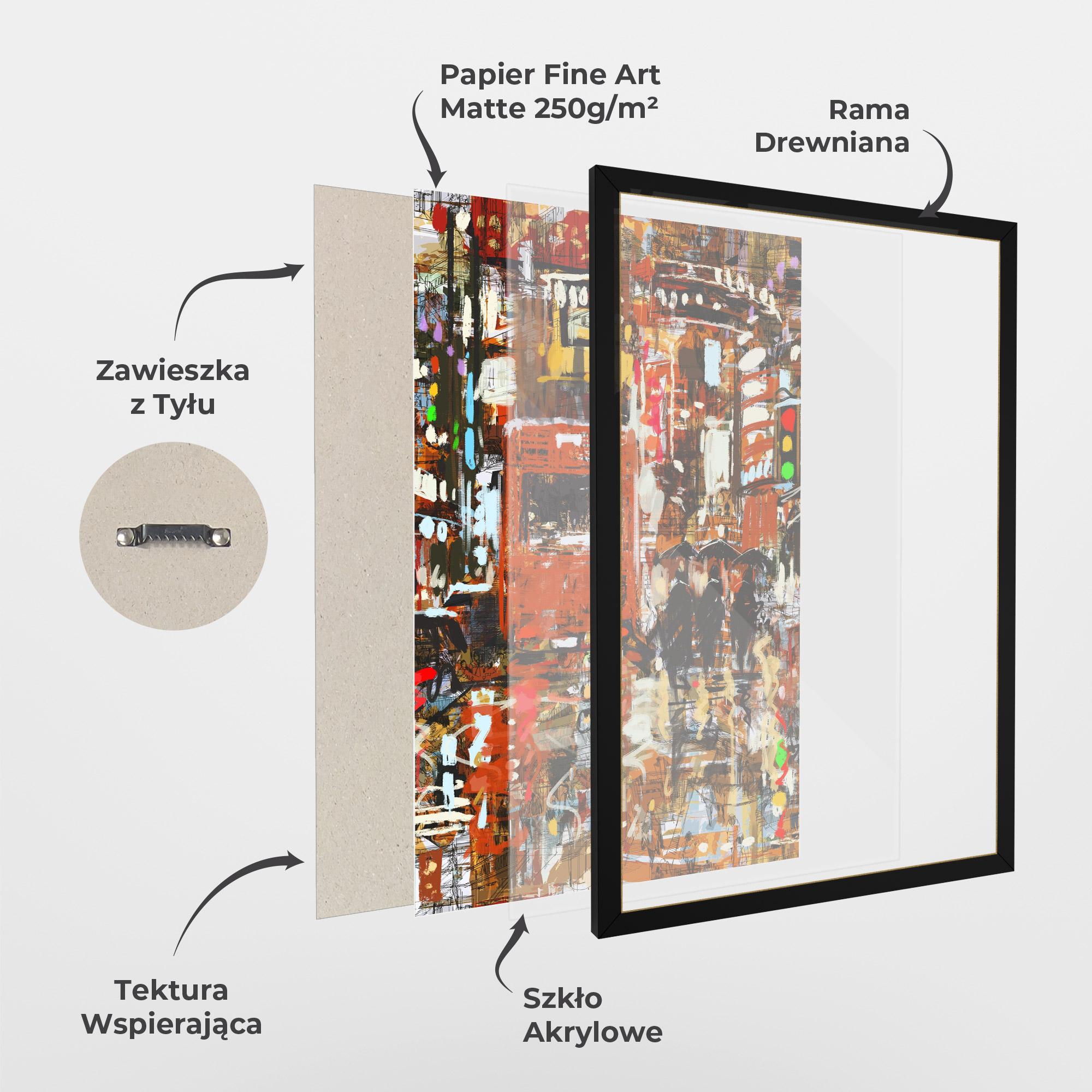 Plakat w Ramie Seamless Colorful City mockup 1