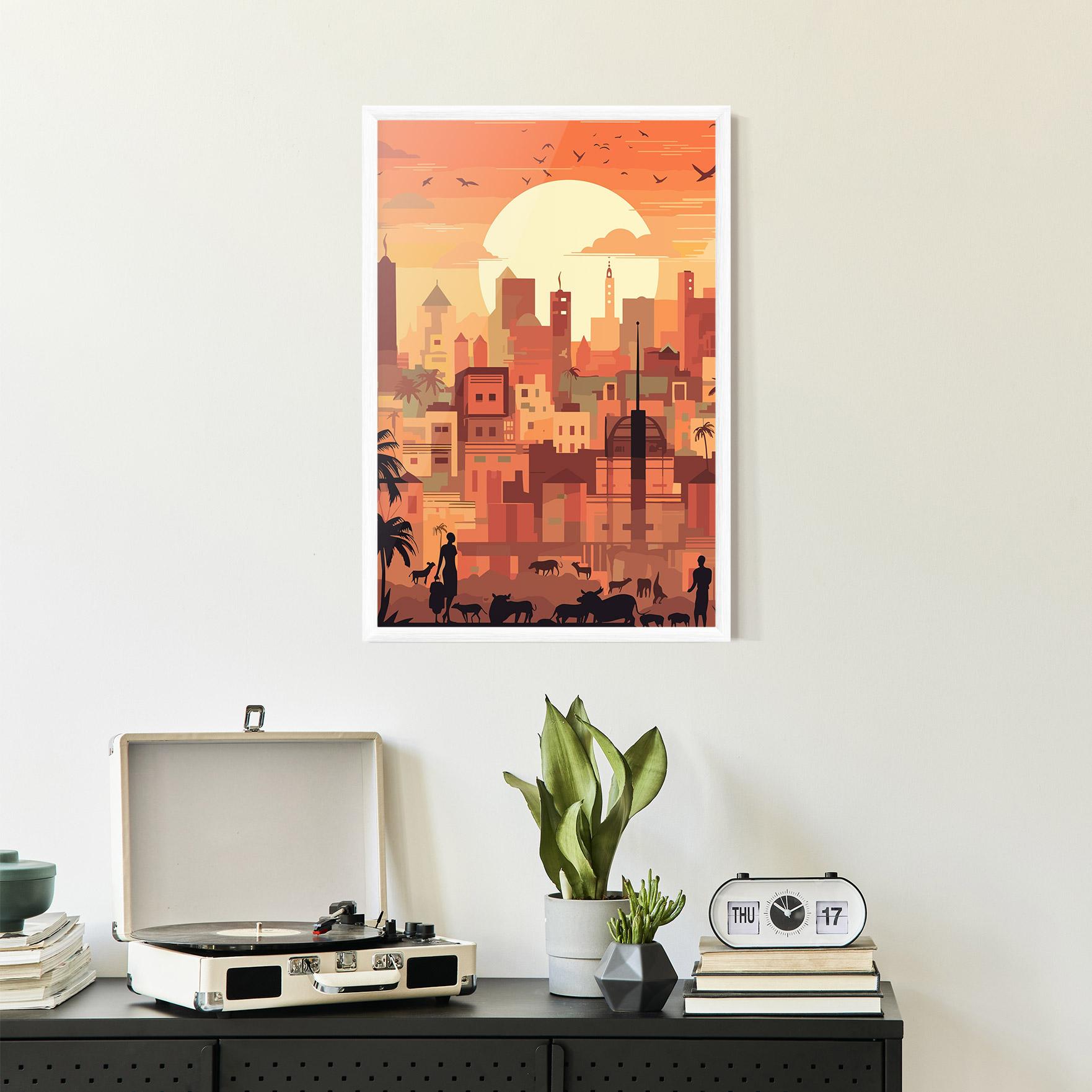 Plakat w Ramie Africa City Sunset mockup 2