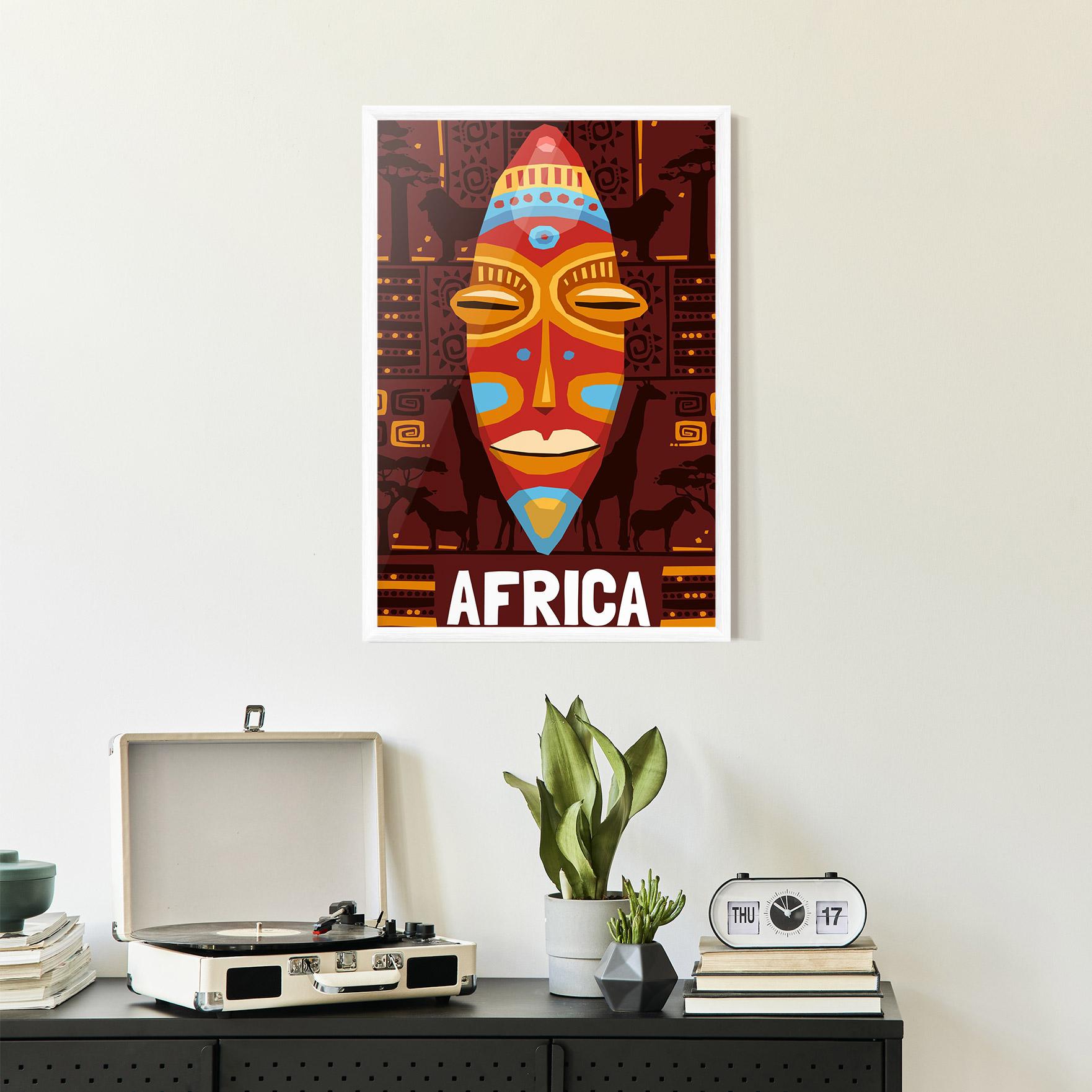 Plakat w Ramie Africa Mask mockup 2