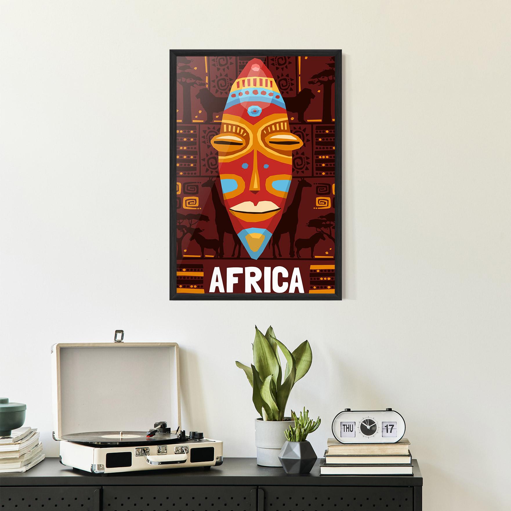Plakat w Ramie Africa Mask mockup 2
