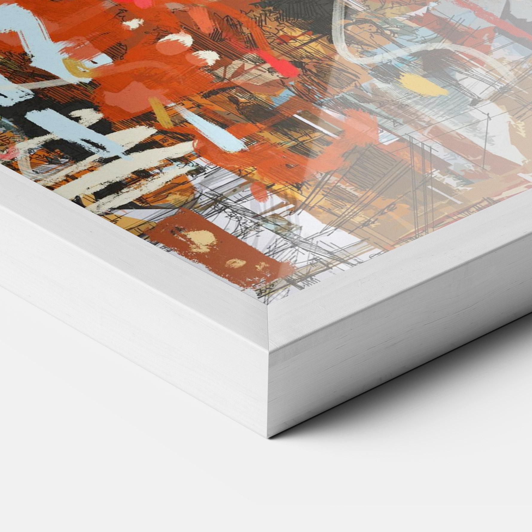 Plakat w Ramie Seamless Colorful City mockup 3