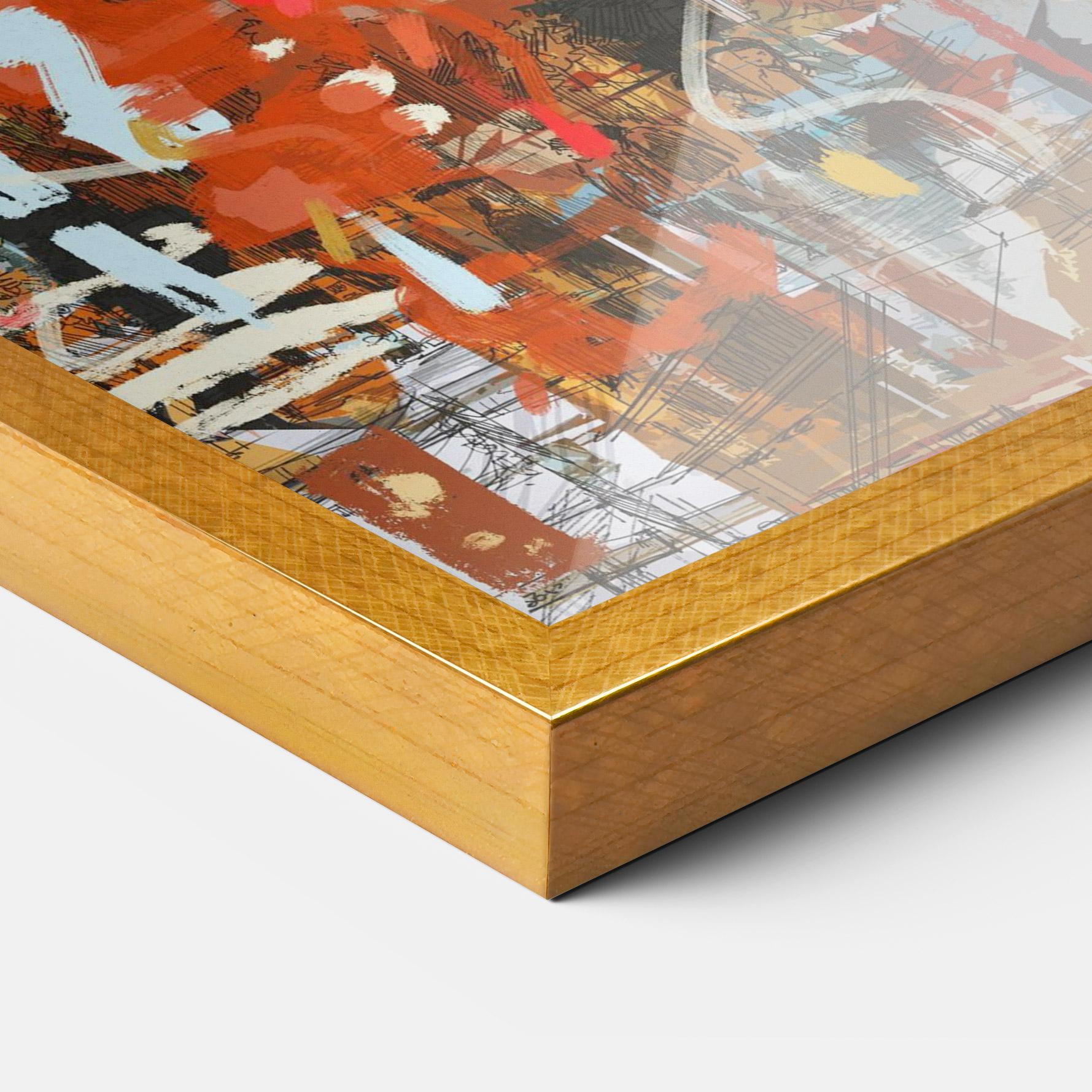 Plakat w Ramie Seamless Colorful City mockup 3