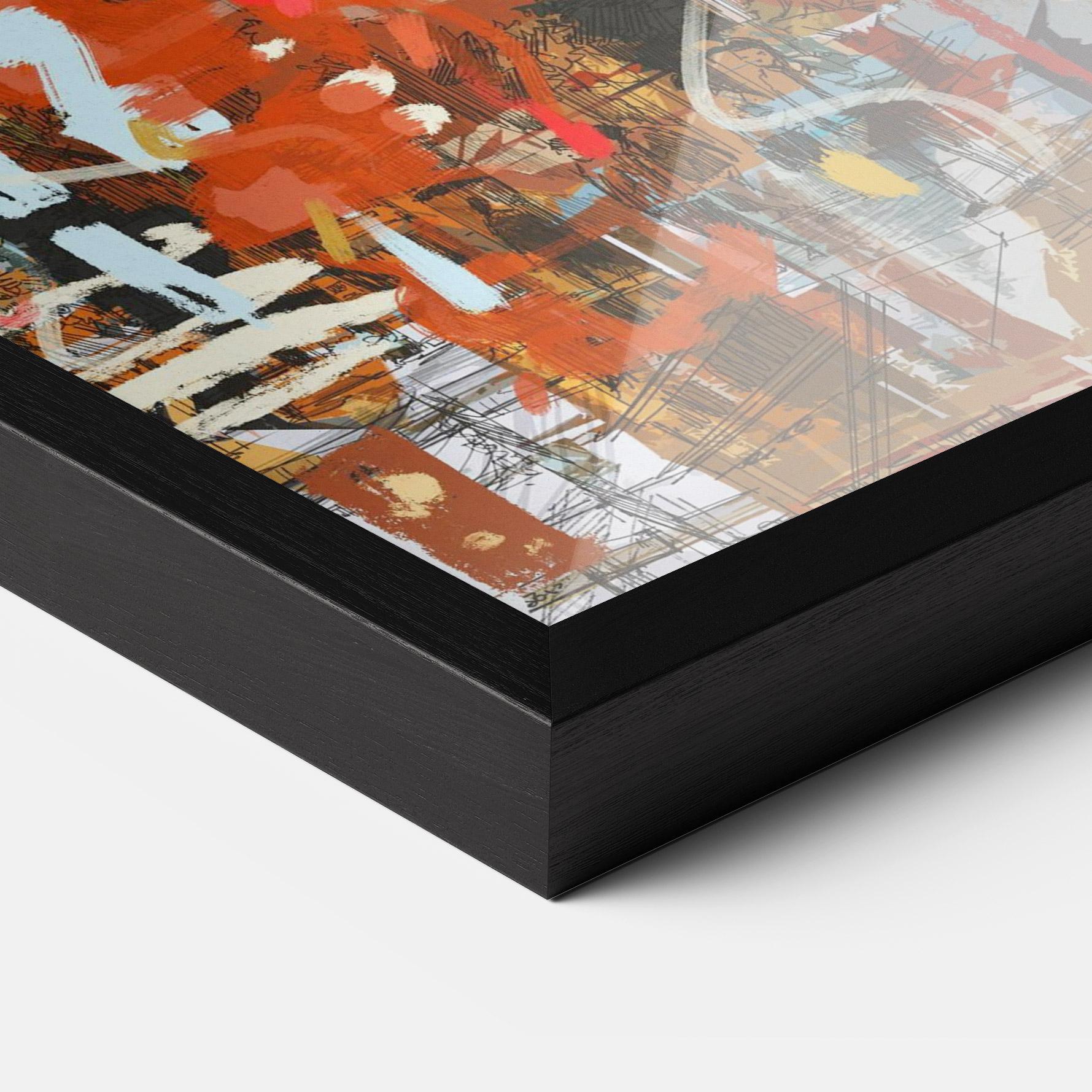 Plakat w Ramie Seamless Colorful City mockup 3