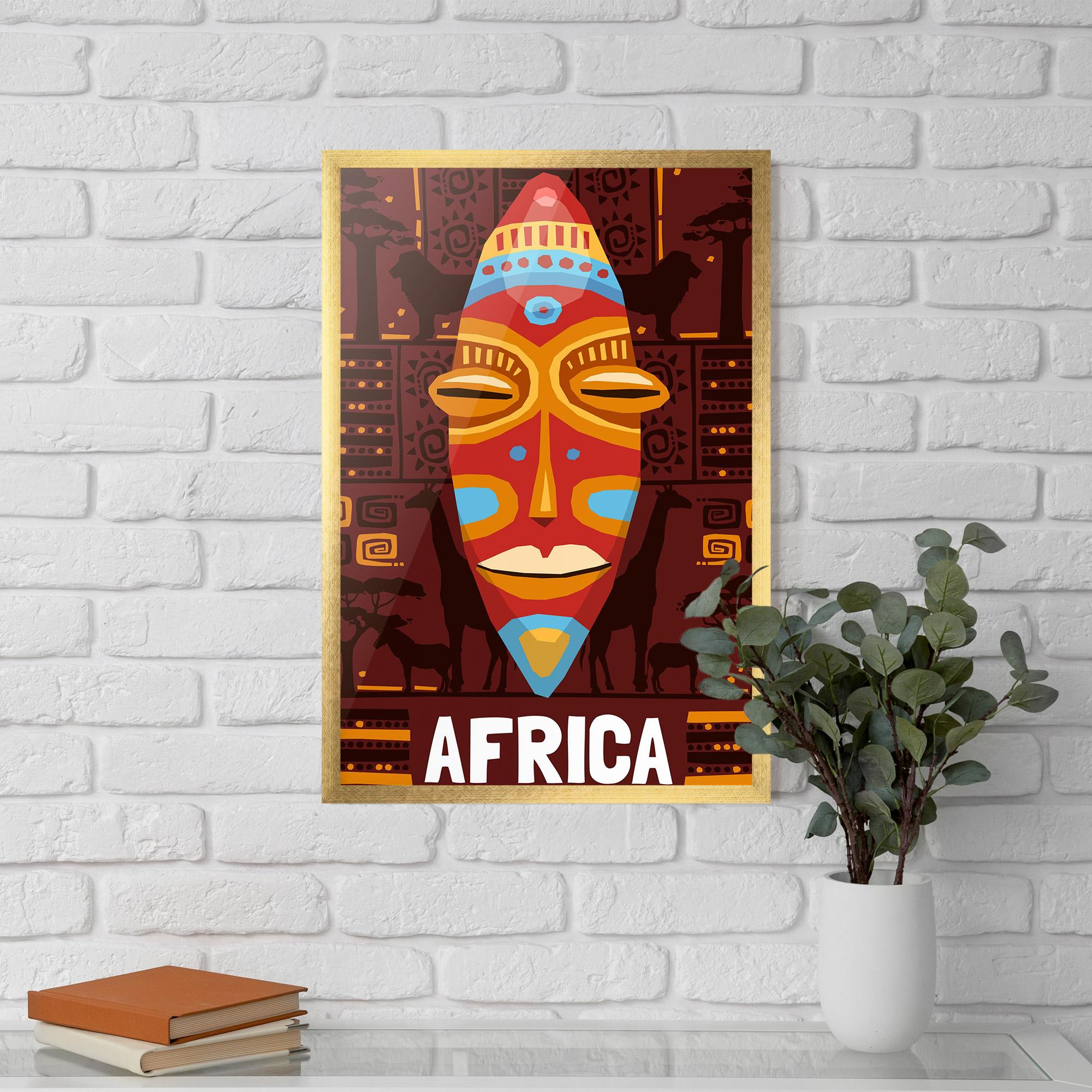 Plakat w Ramie Africa Mask mockup 5