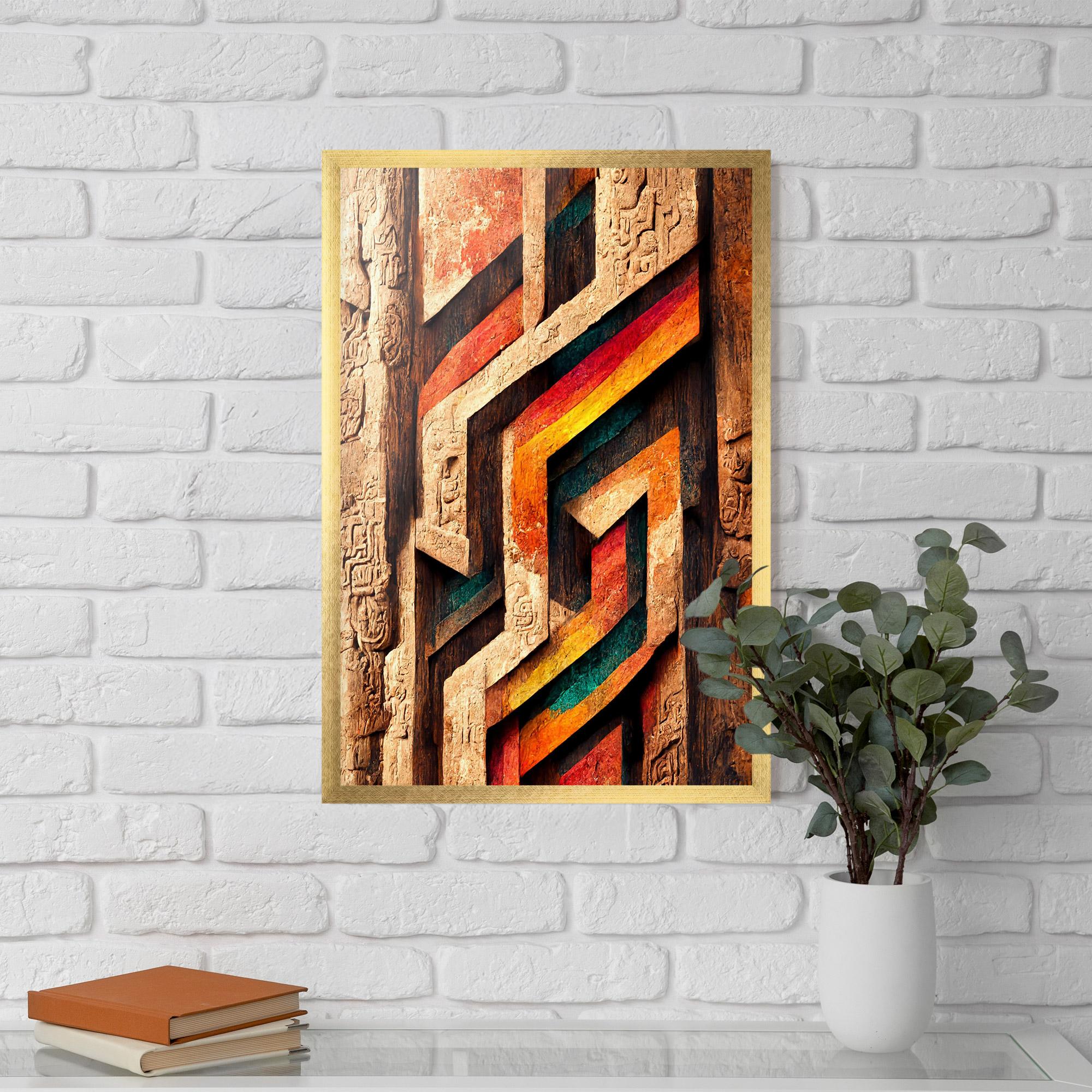 Plakat w Ramie Mayan Style Wood mockup 5