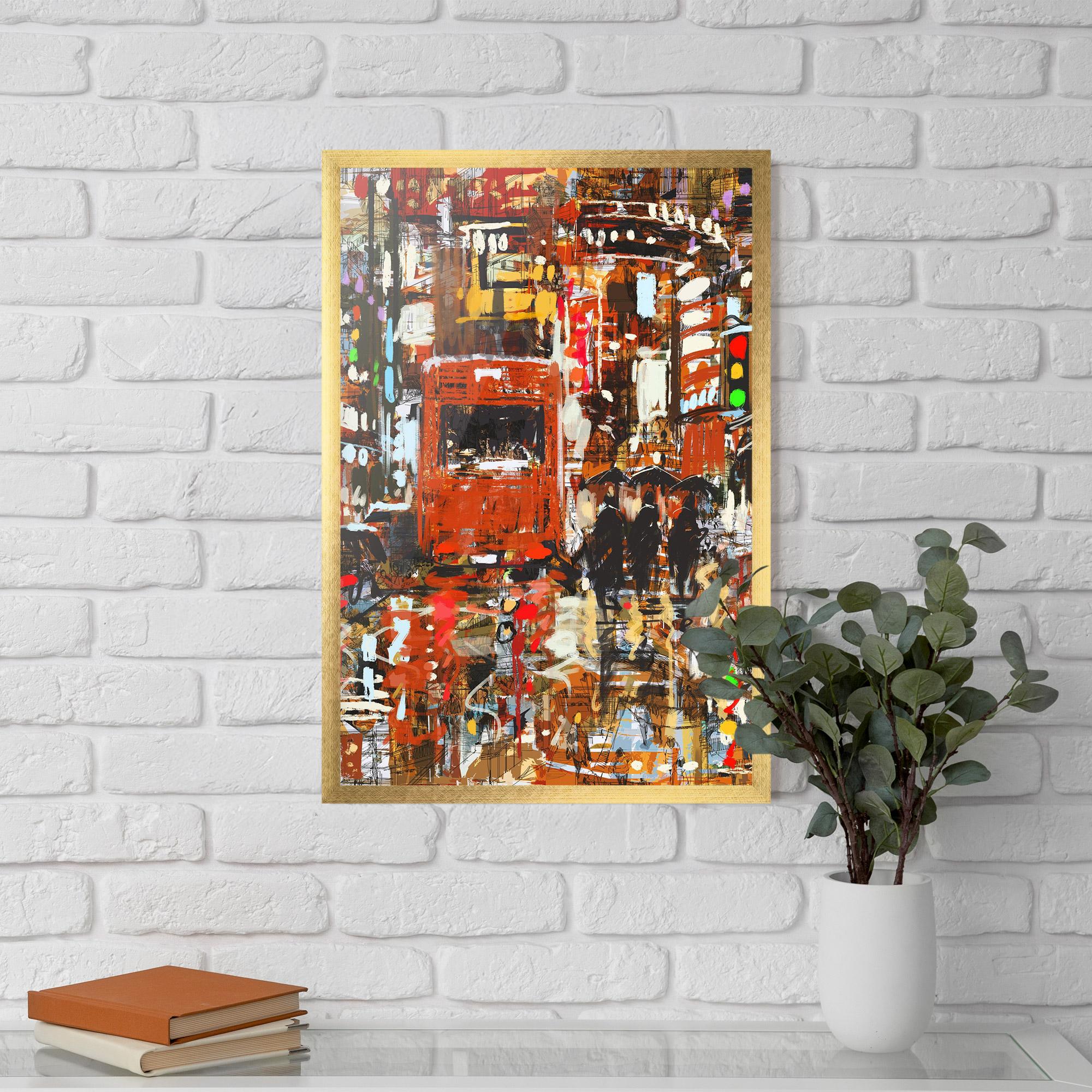 Plakat w Ramie Seamless Colorful City mockup 5