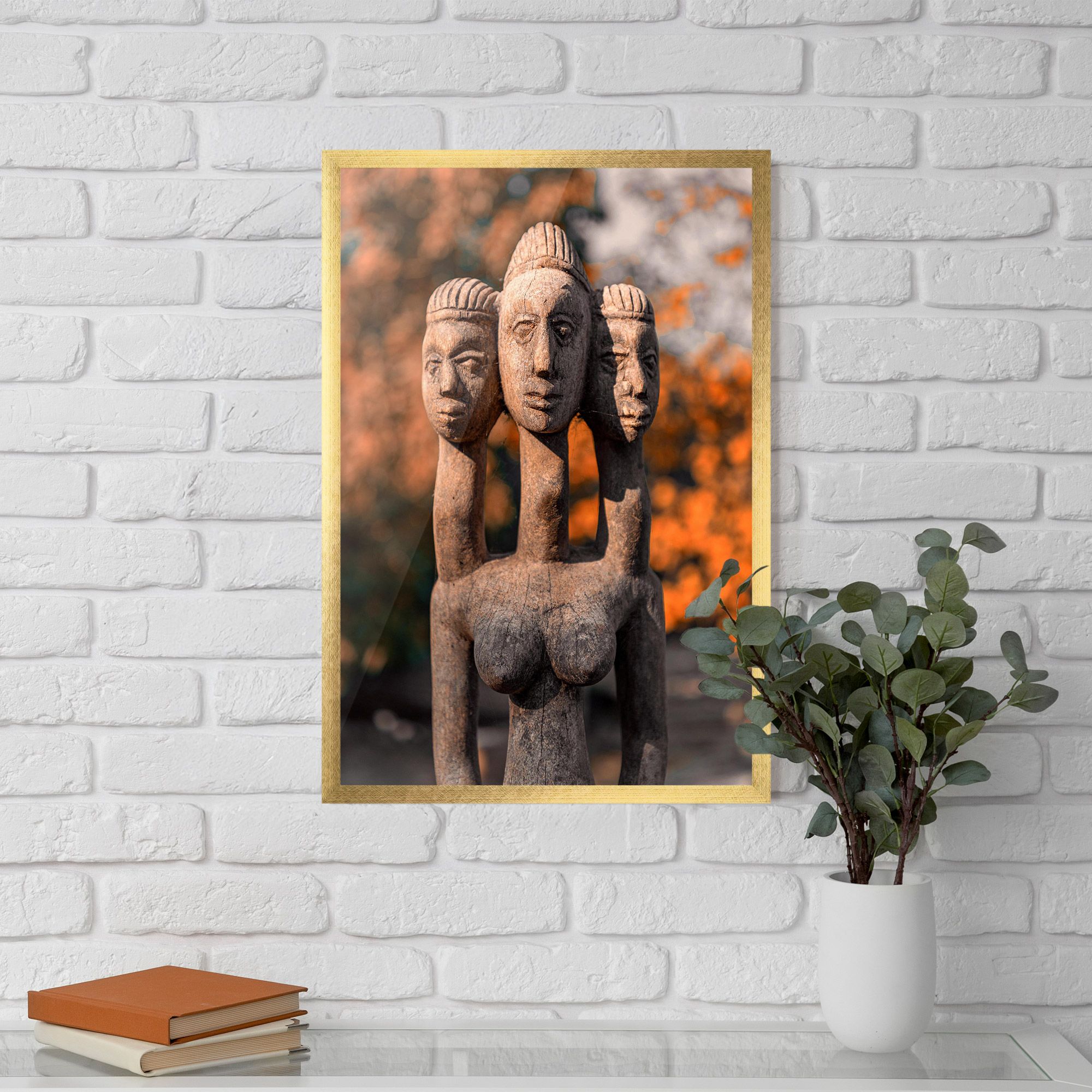 Three Heads Statue mockup 5