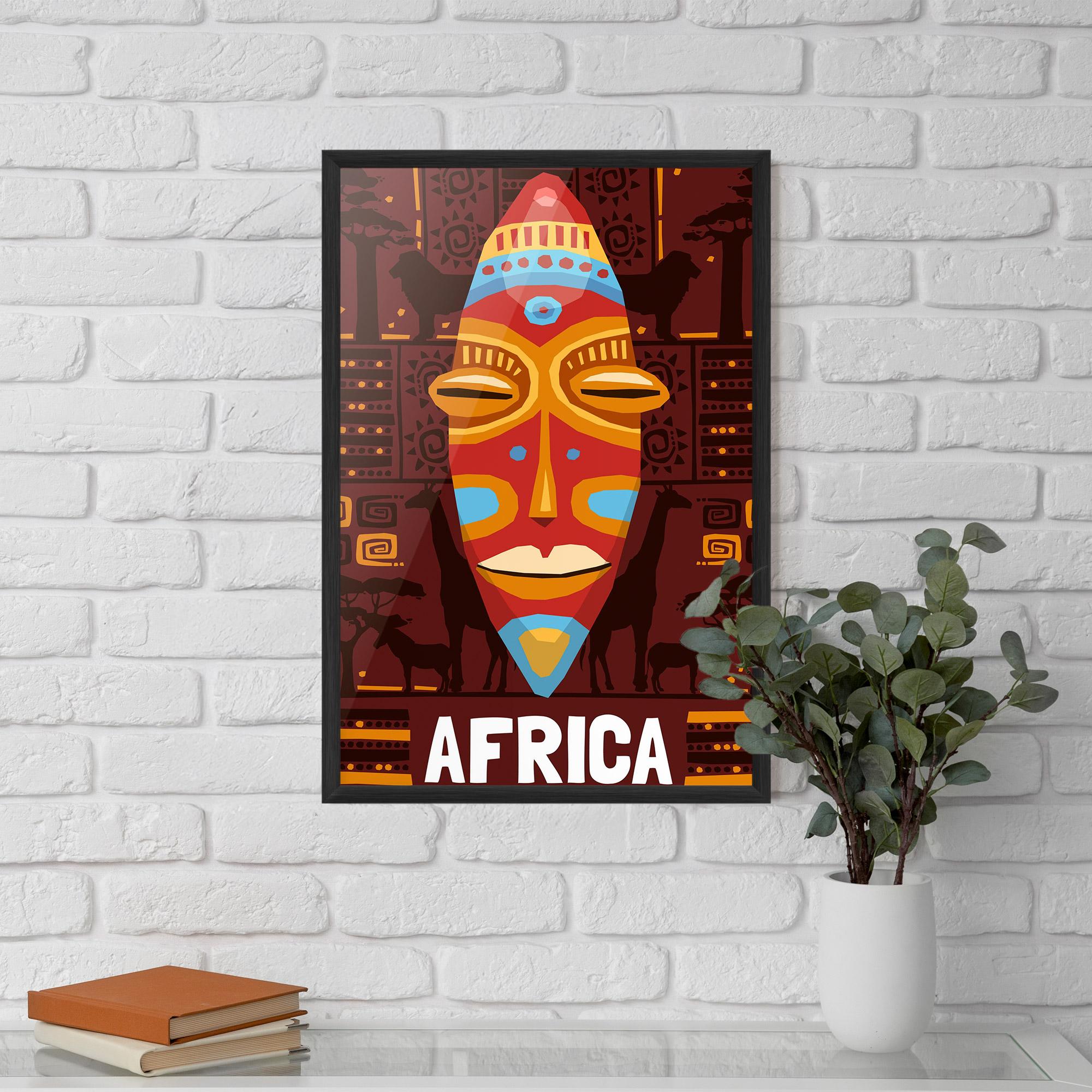 Plakat w Ramie Africa Mask mockup 5