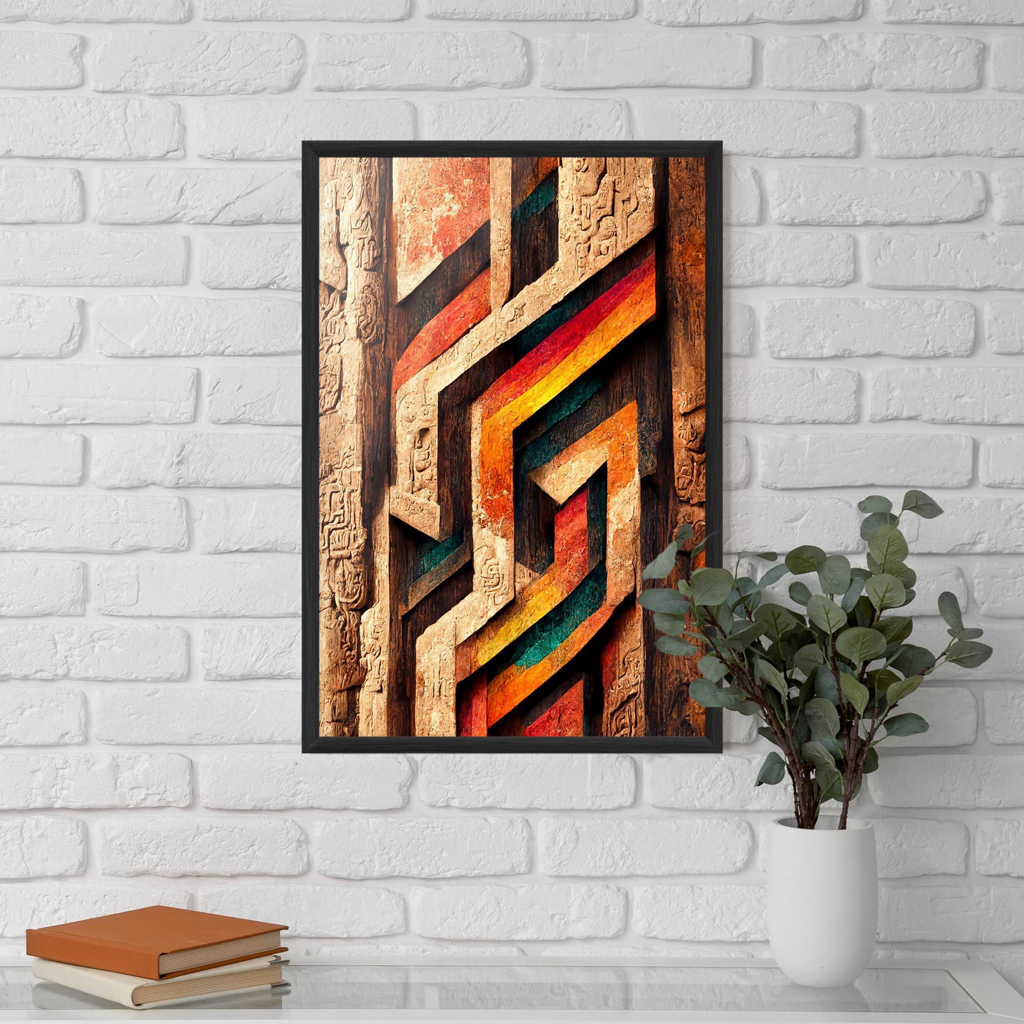 Plakat w Ramie Mayan Style Wood mockup 5