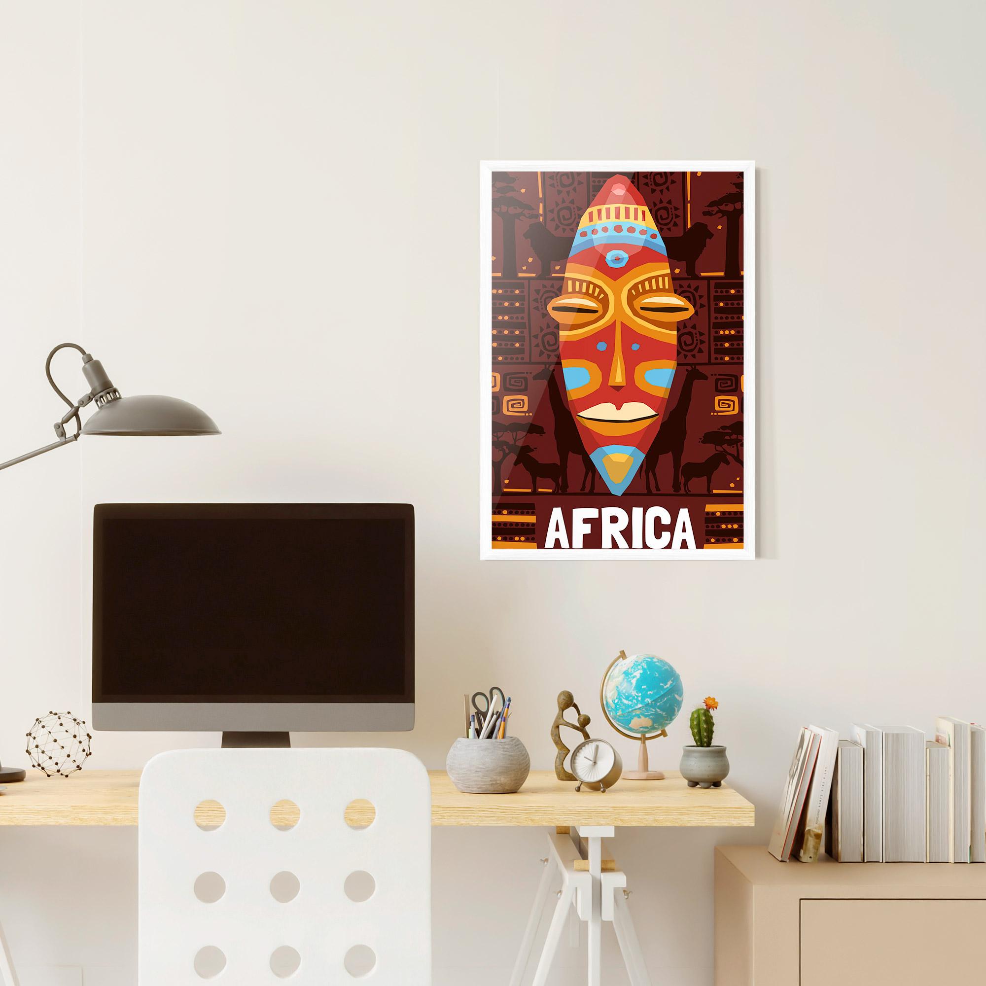 Plakat w Ramie Africa Mask mockup 6