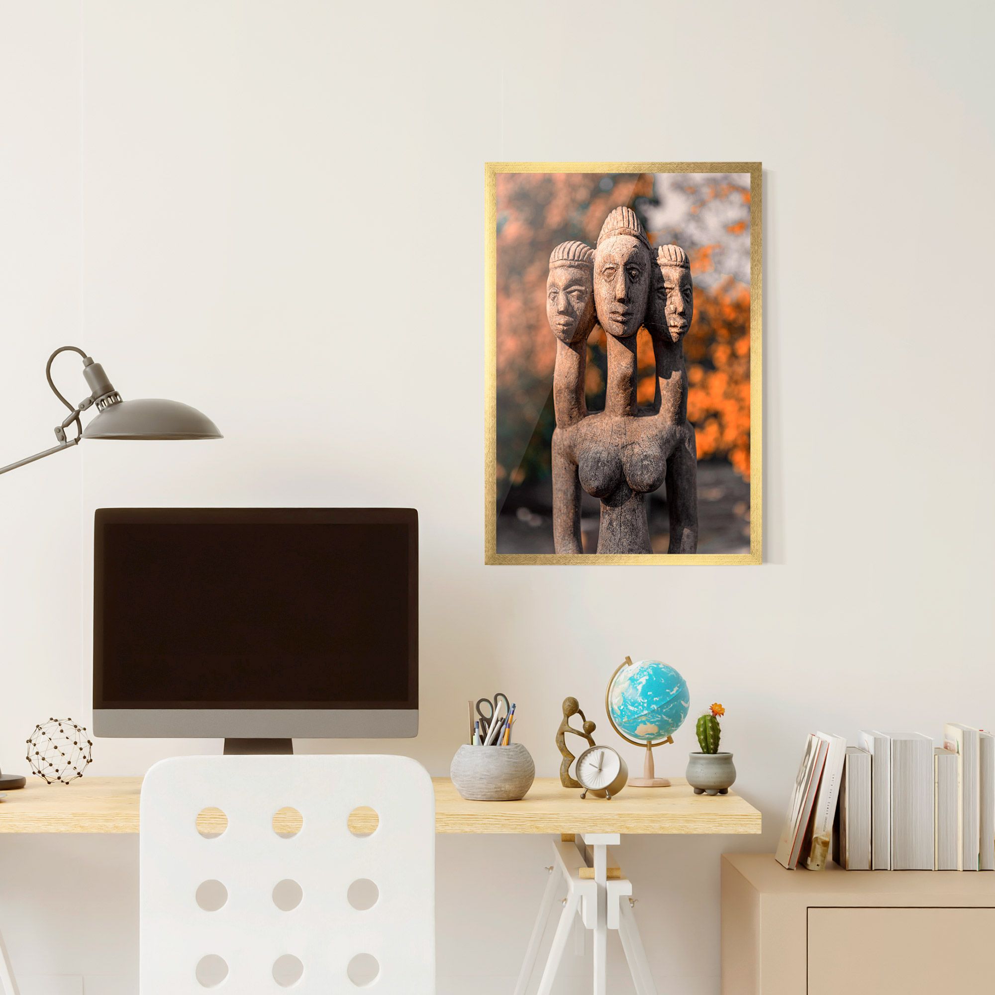 Three Heads Statue mockup 6