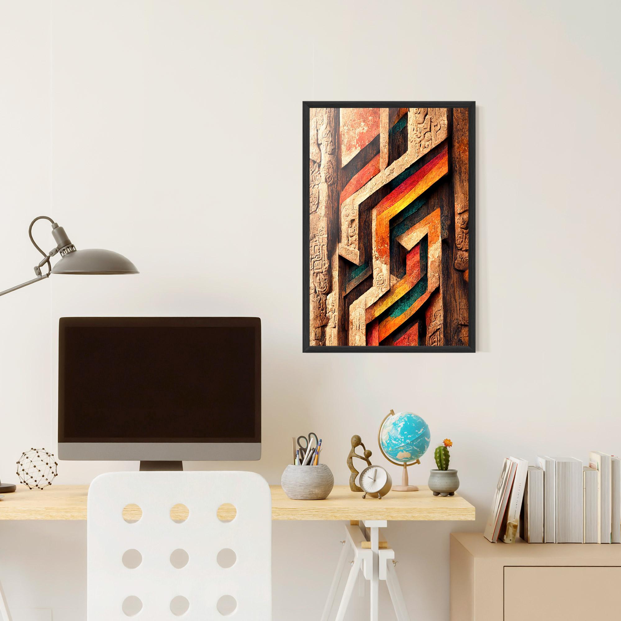 Plakat w Ramie Mayan Style Wood mockup 6