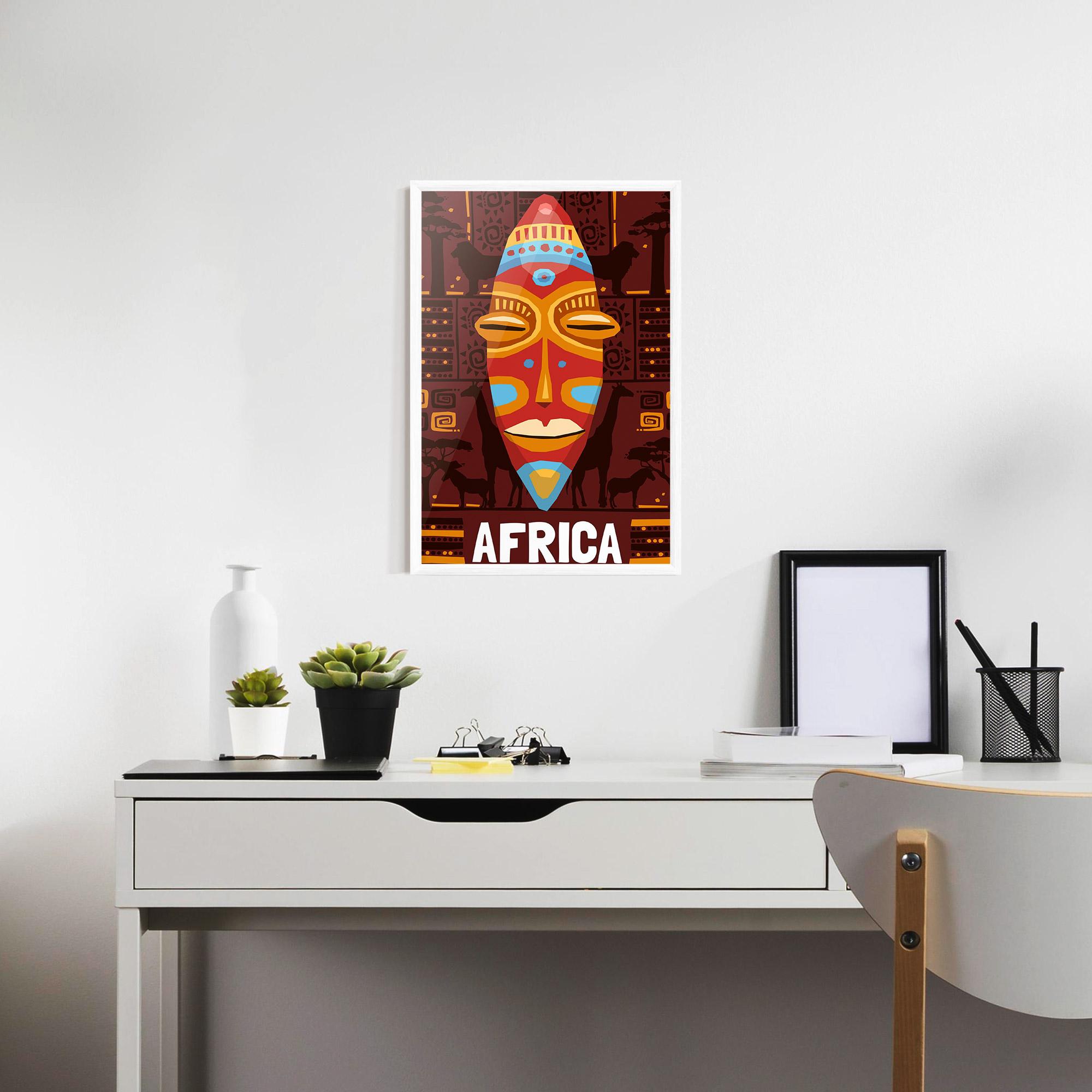 Plakat w Ramie Africa Mask mockup 7