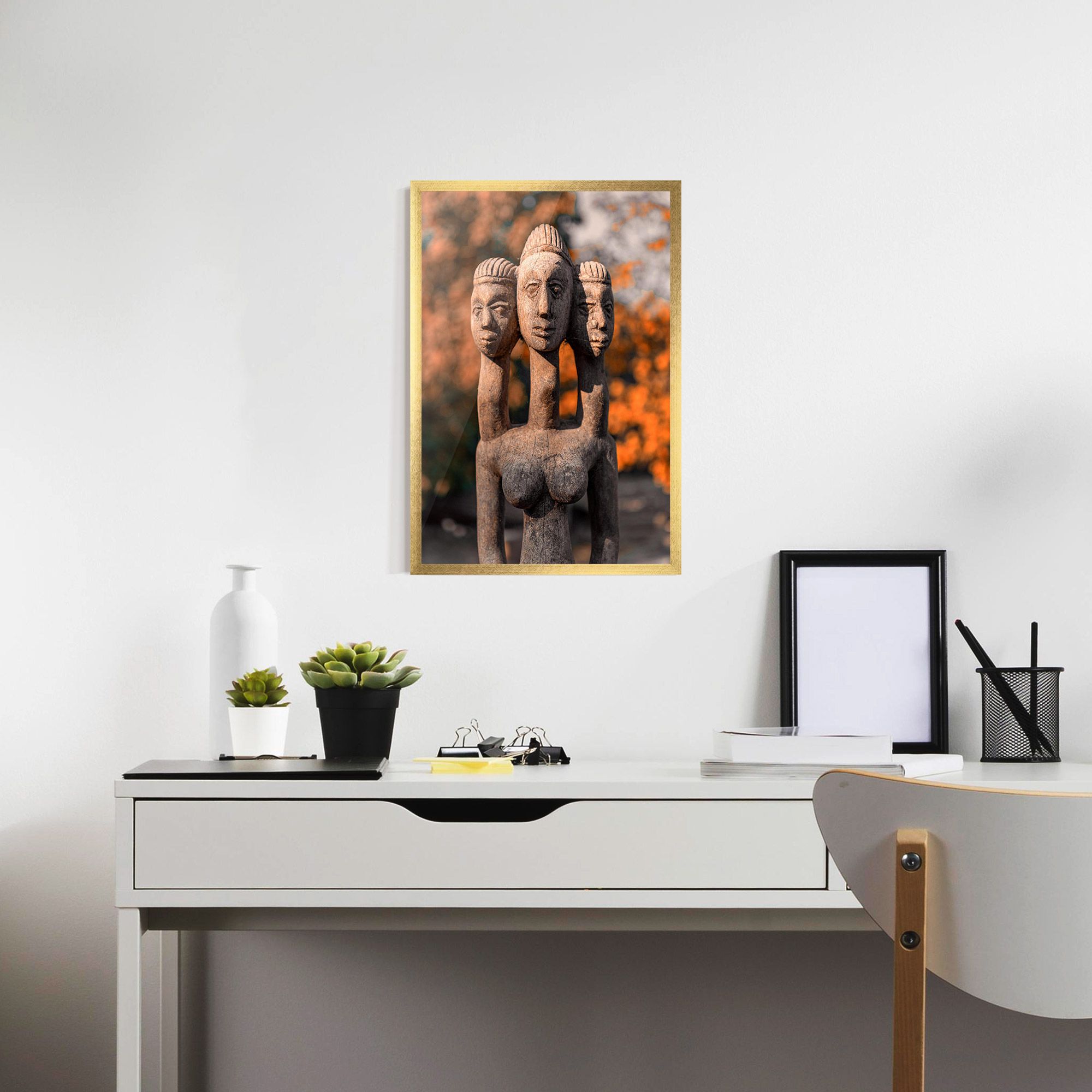 Three Heads Statue mockup 7