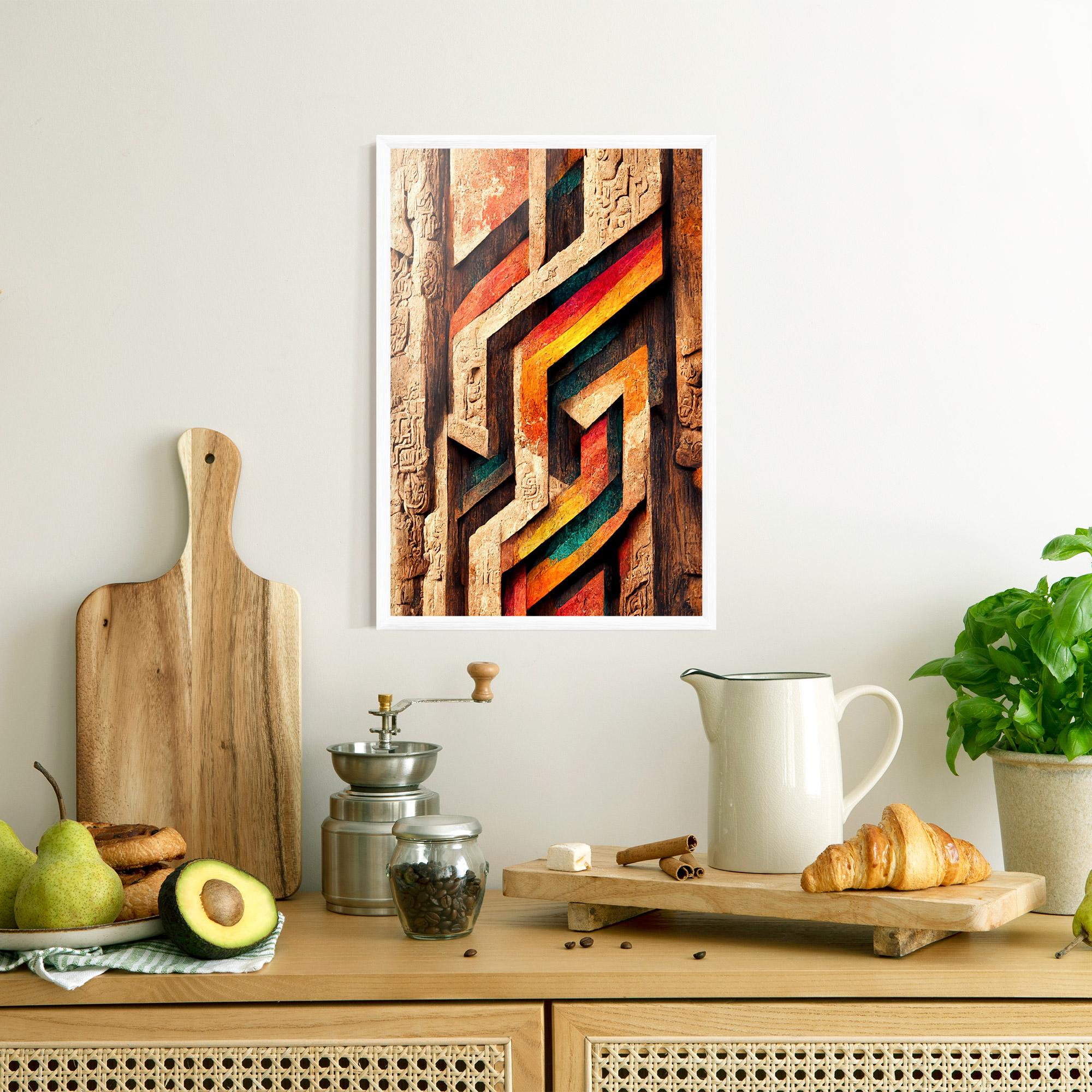 Plakat w Ramie Mayan Style Wood mockup 8