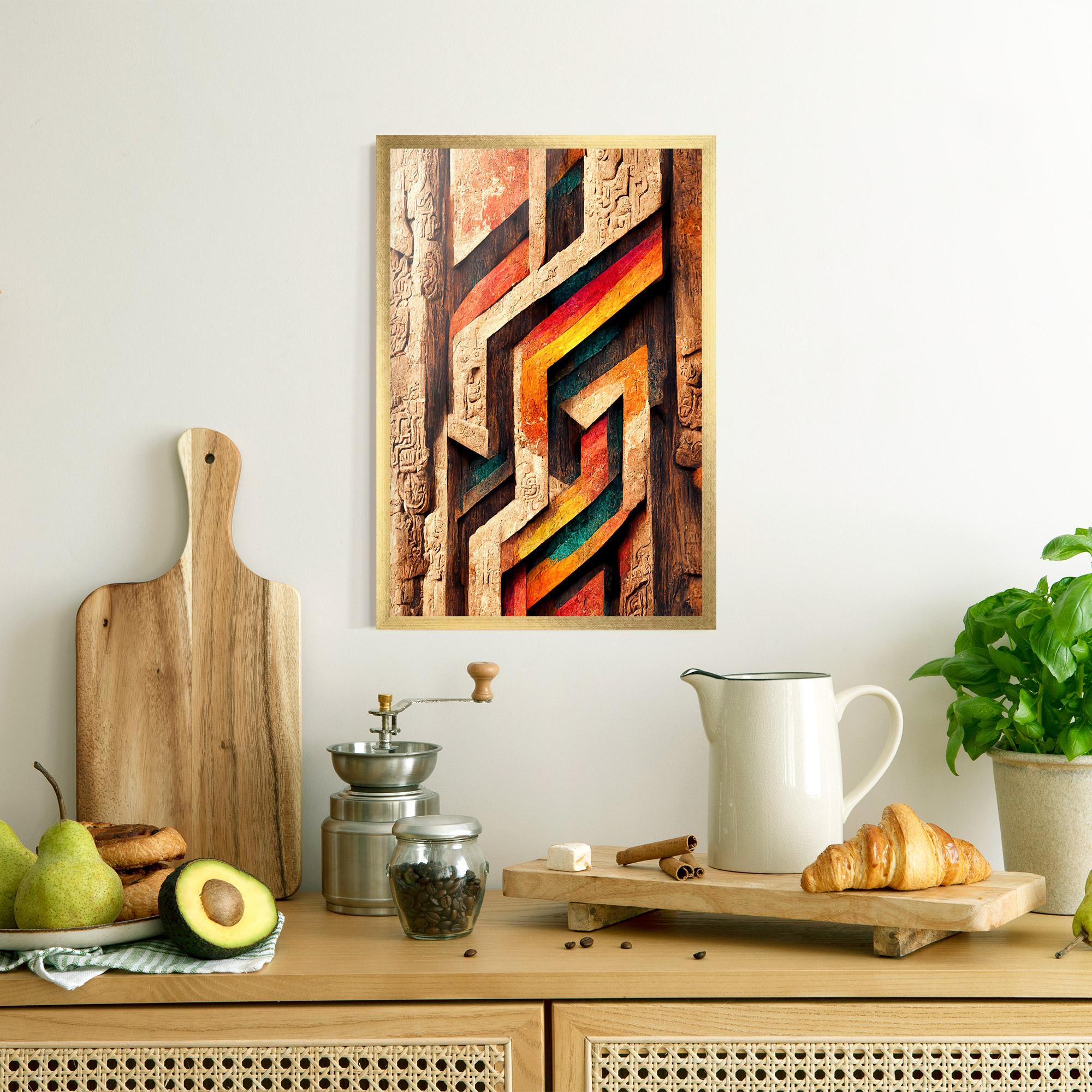 Plakat w Ramie Mayan Style Wood mockup 8