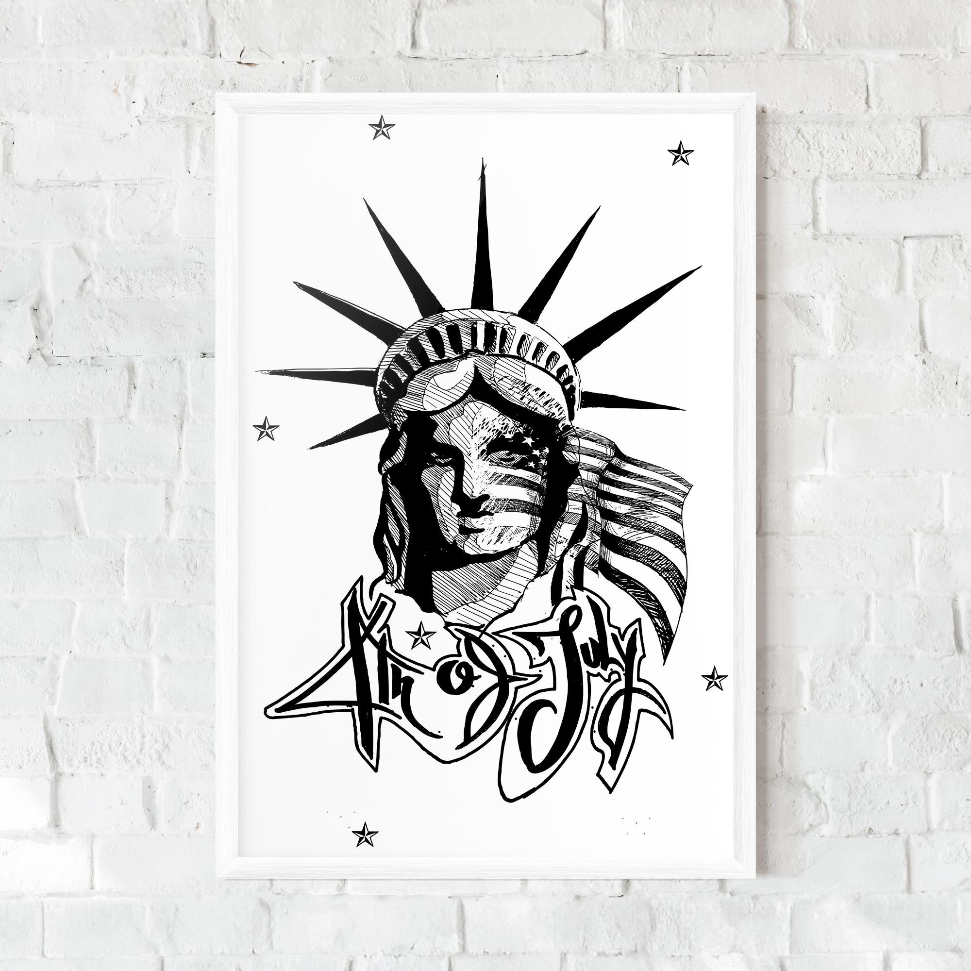 Plakat w Ramie Head Of Liberty Statue mockup 0