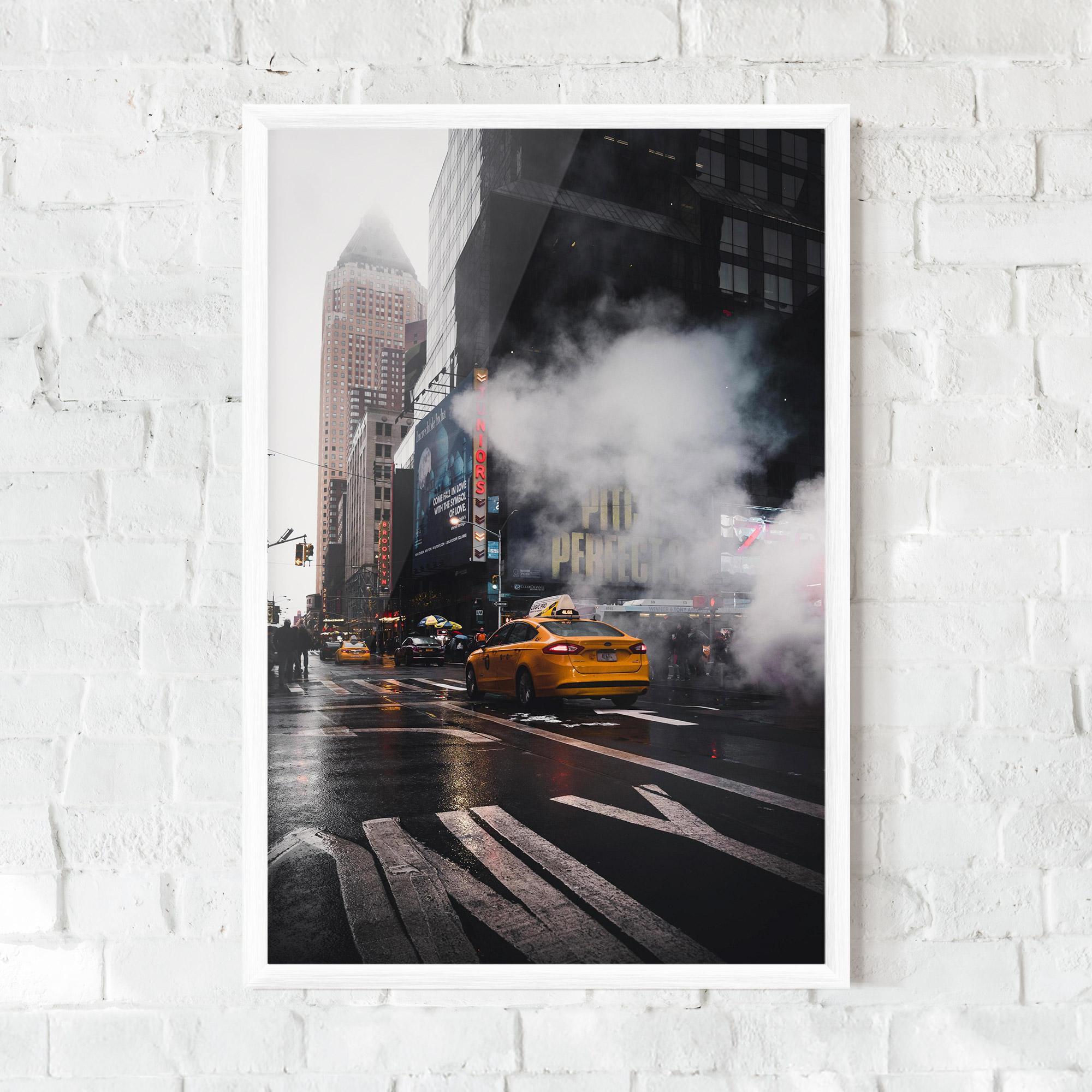 Plakat w Ramie Taxi Smoke City mockup 0