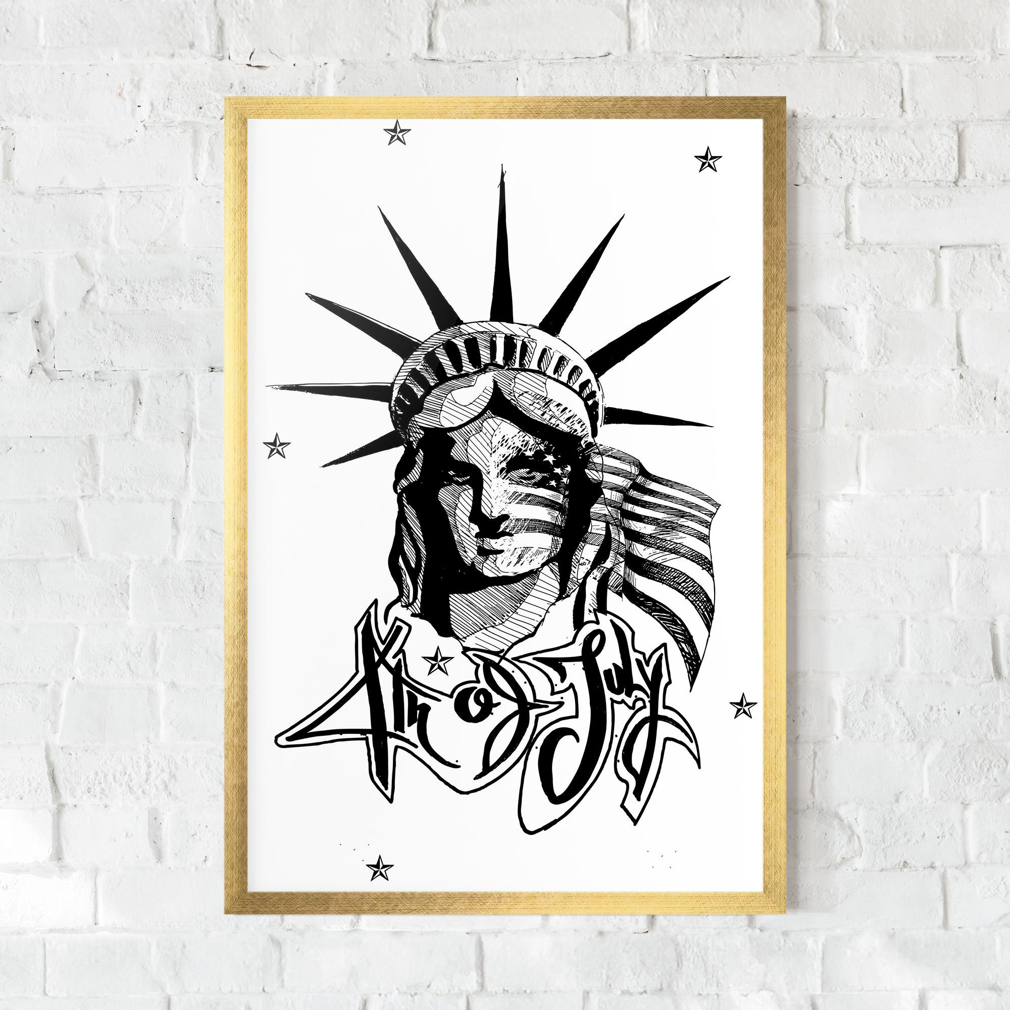 Plakat w Ramie Head Of Liberty Statue mockup 0