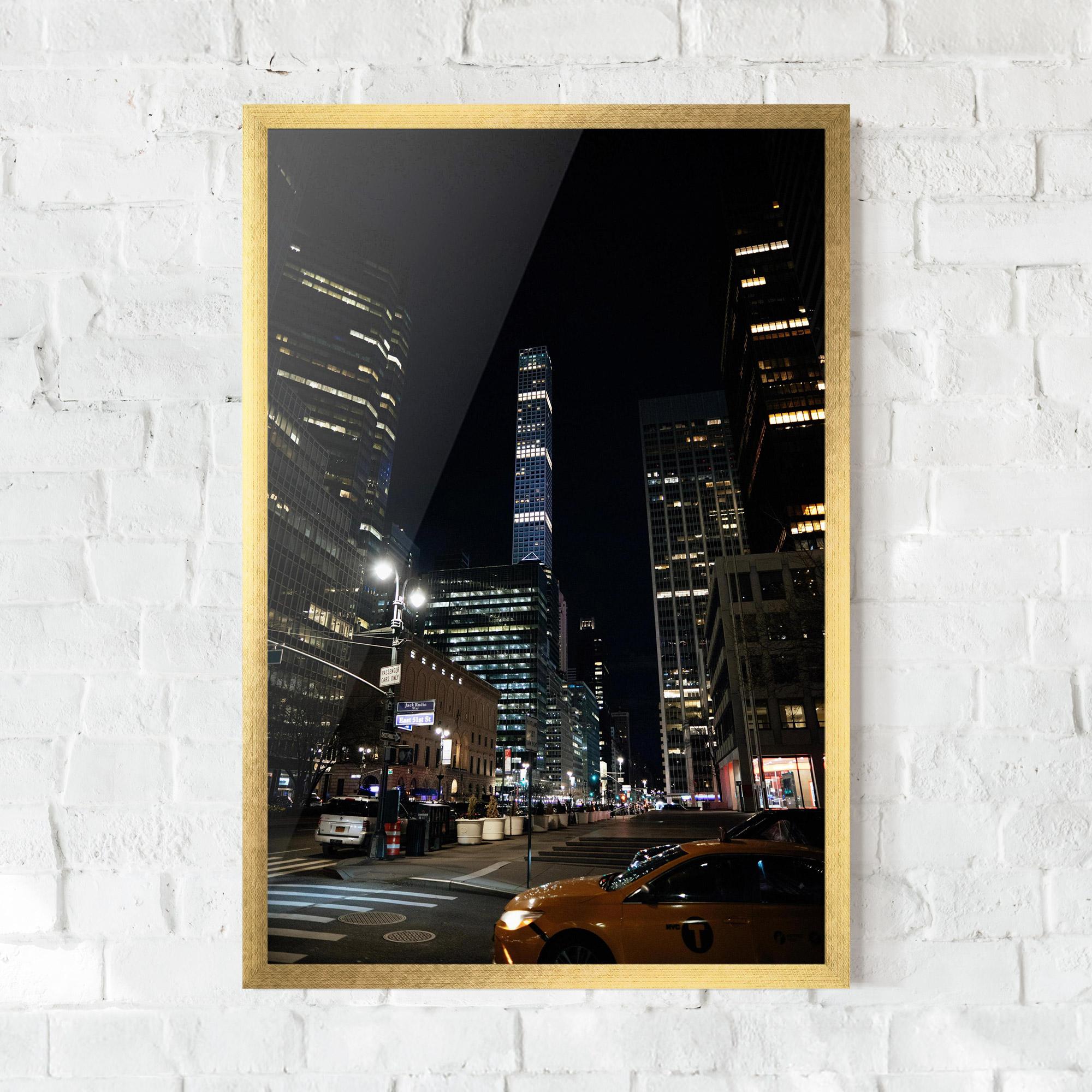Plakat w Ramie Skyline Night Light mockup 0