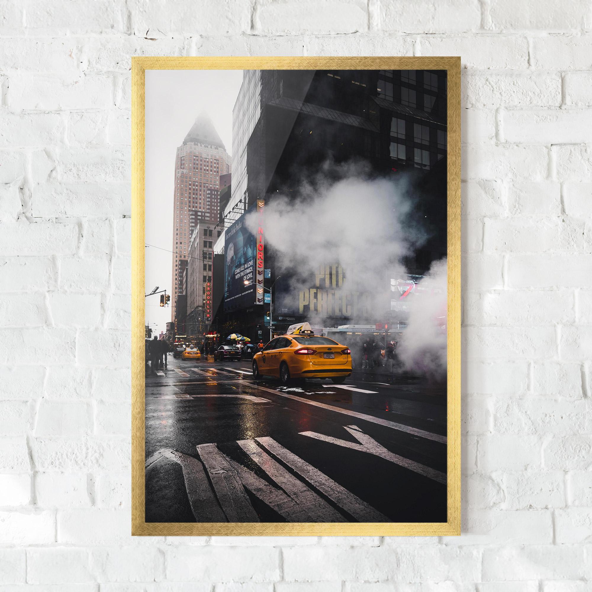 Plakat w Ramie Taxi Smoke City mockup 0
