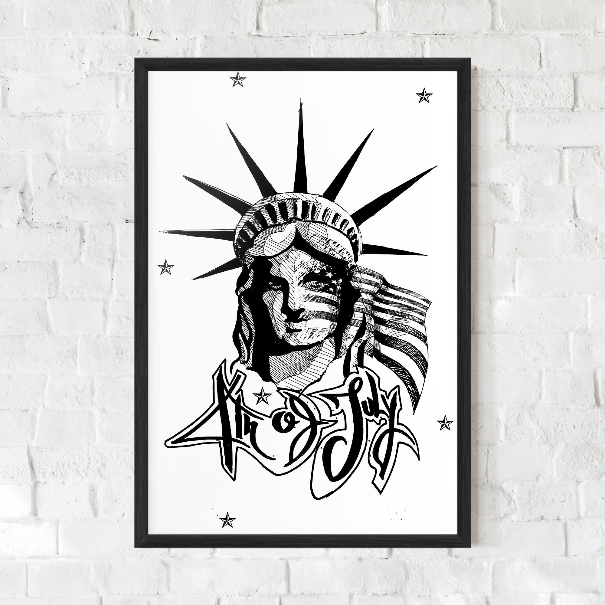 Plakat w Ramie Head Of Liberty Statue mockup 0