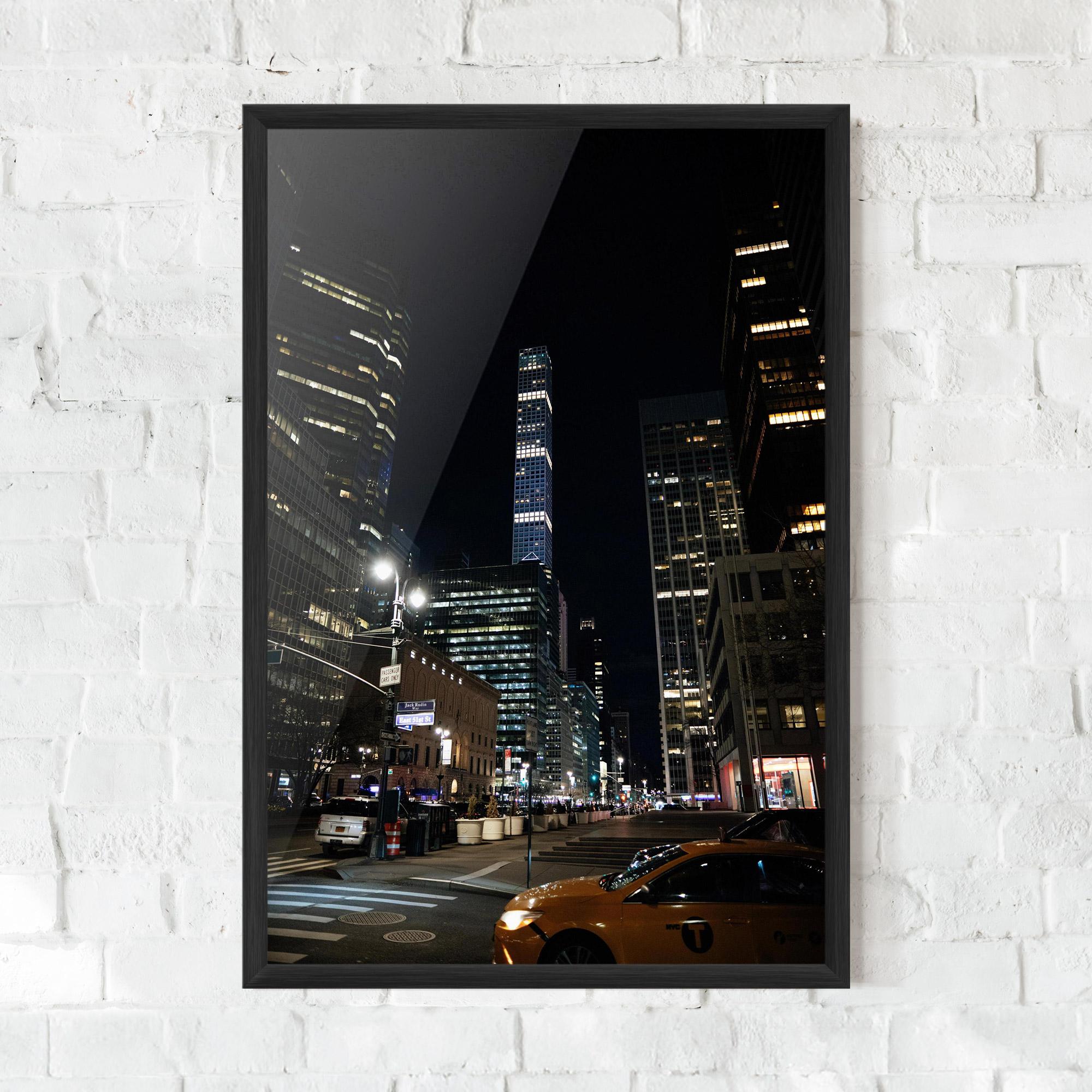 Plakat w Ramie Skyline Night Light mockup 0